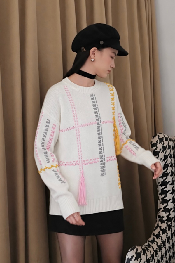 Mirou Sweater - Premium Hand-Stitched Tassel Knitwear