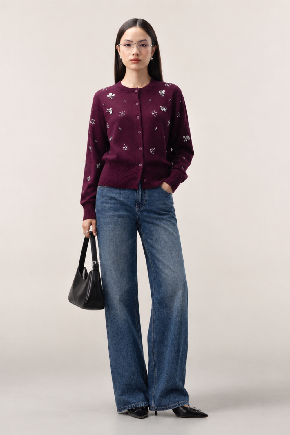 Vivienne Beads Cardy - Premium Beaded Knit Cardigan