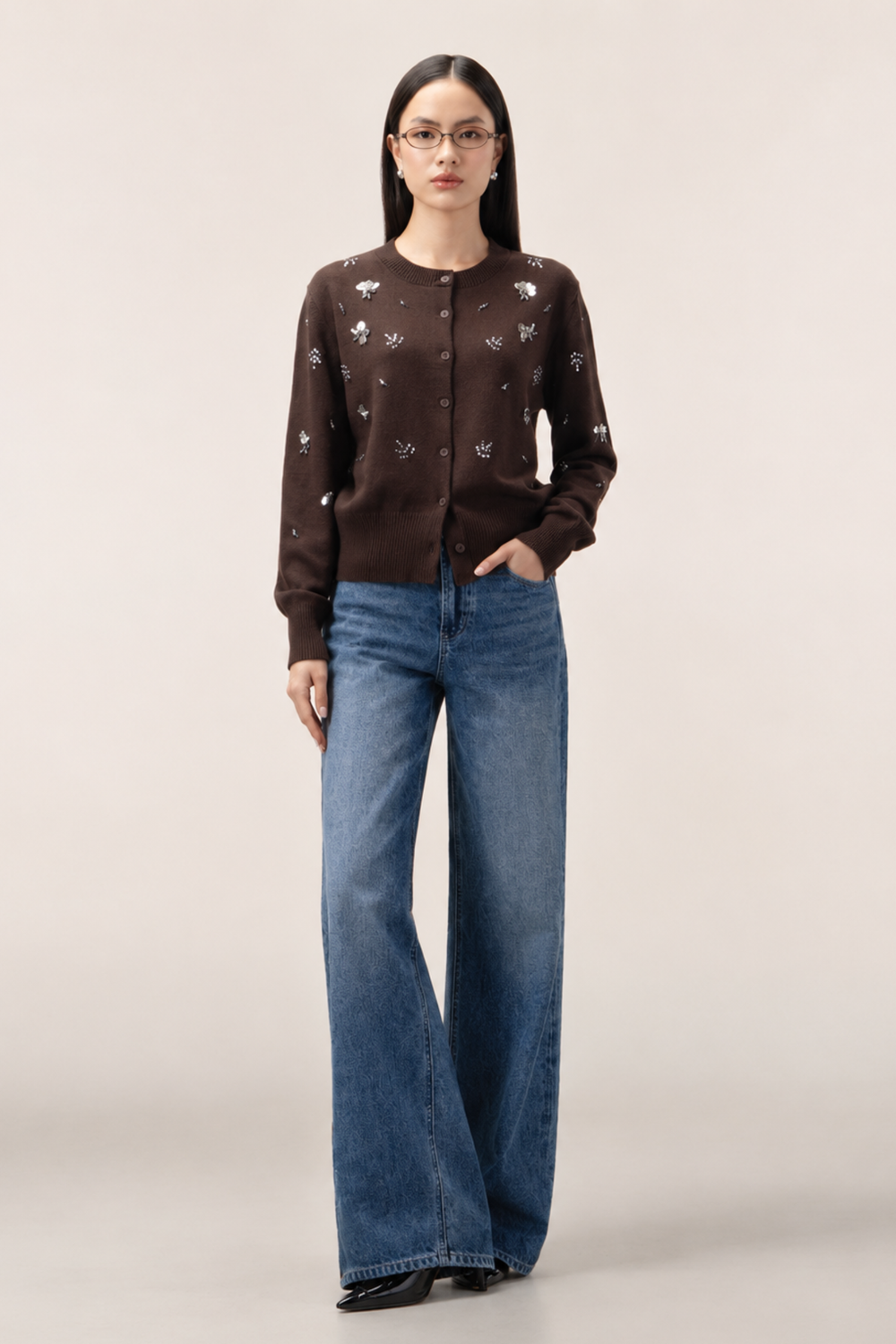 Vivienne Beads Cardy - Premium Beaded Knit Cardigan