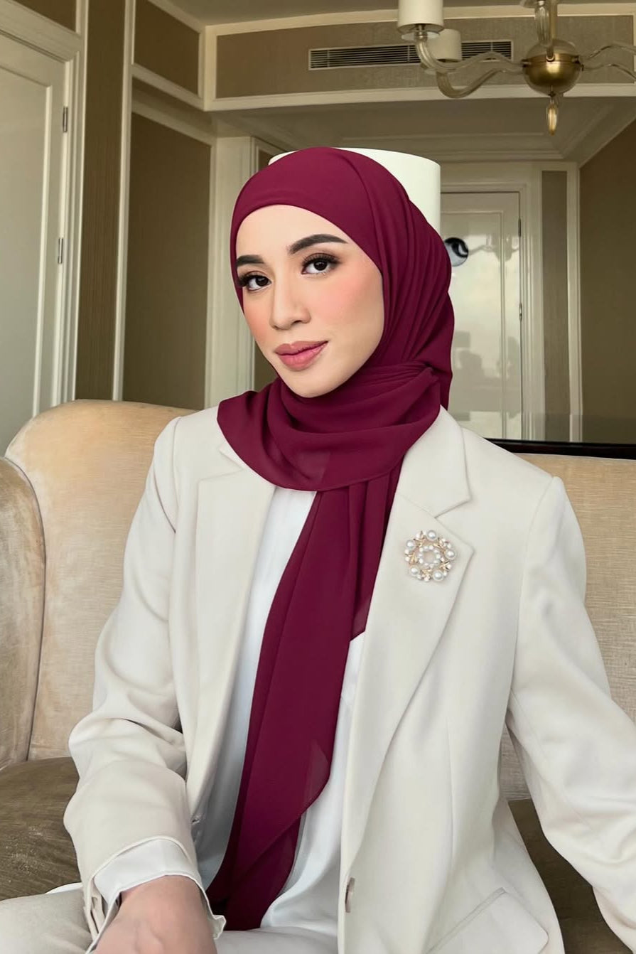 Mega Inner Square - Maroon - Hijab Segi Empat Polos