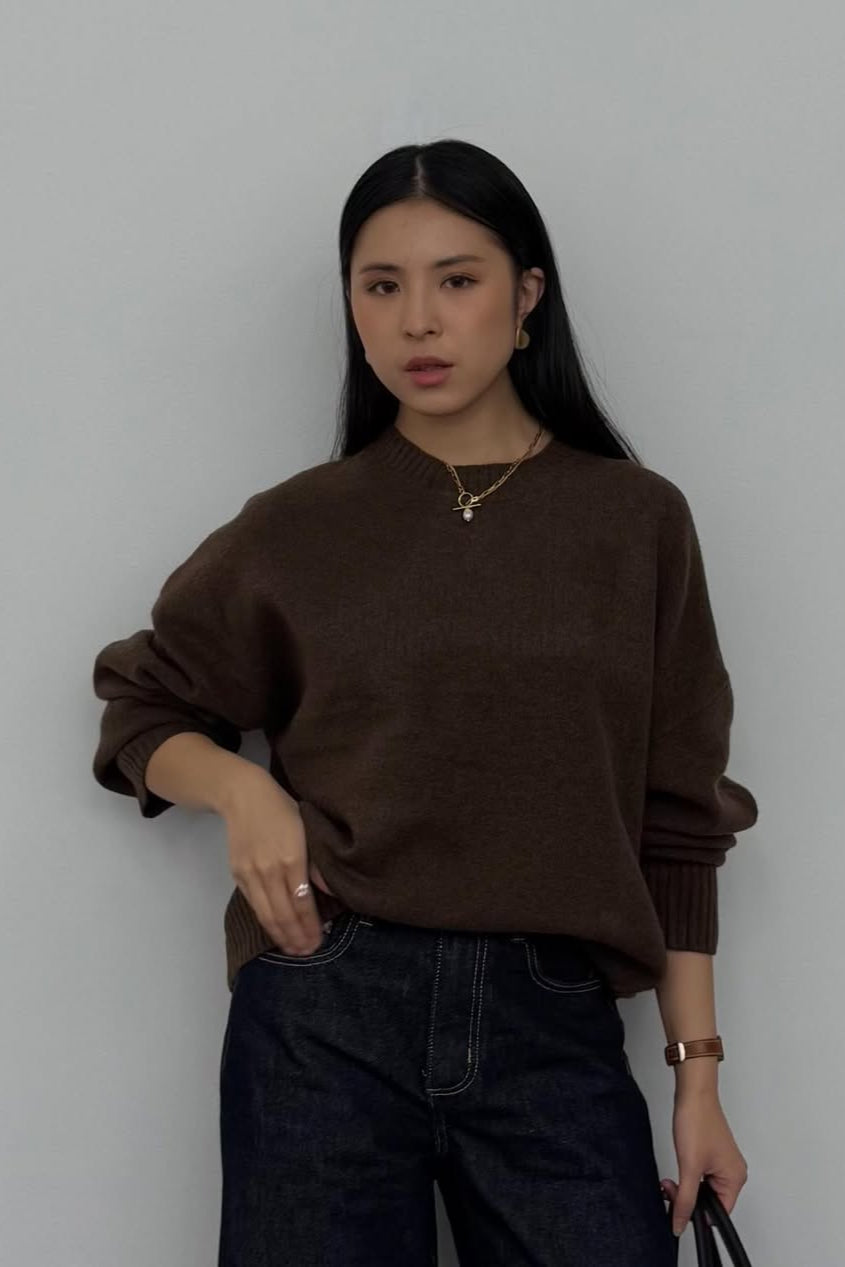 Aigo Sweater - Cappucino - Atasan Sweater Bahan Wool Wanita Warna Cappucino