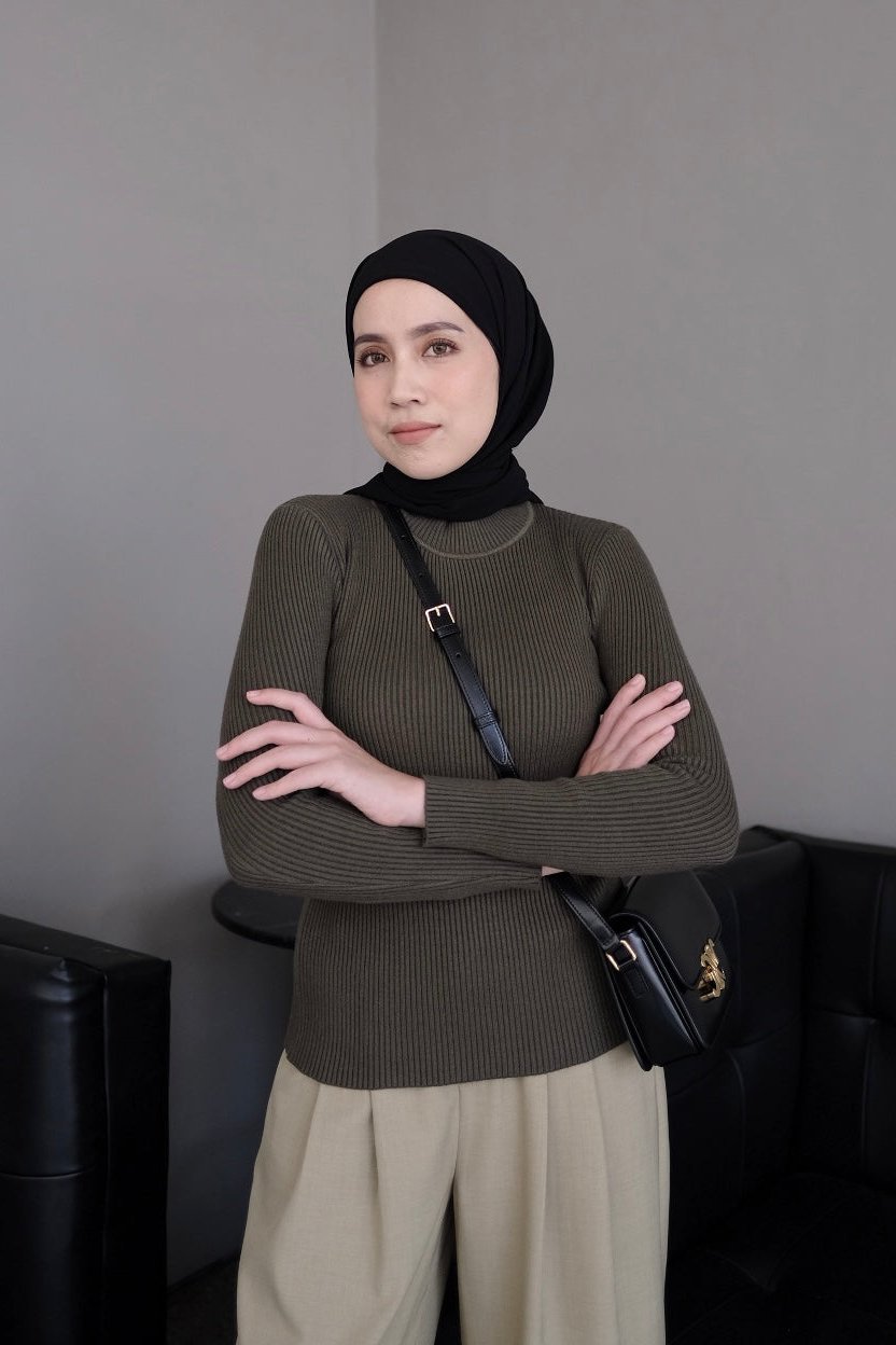 Inner Knit Plain - Dalaman Atasan Wanita Bahan Rajut