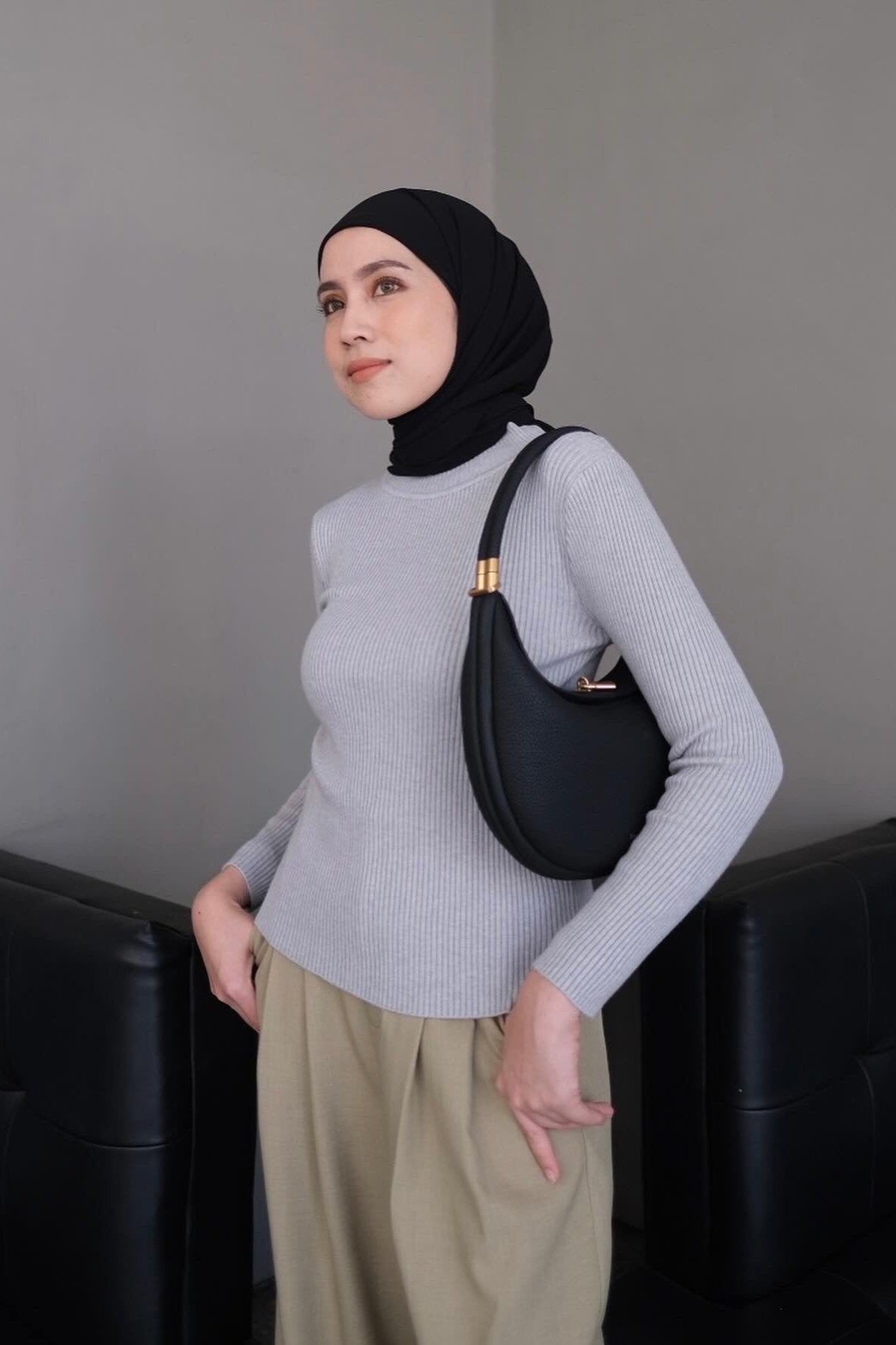 Inner Knit Plain - Dalaman Atasan Wanita Bahan Rajut