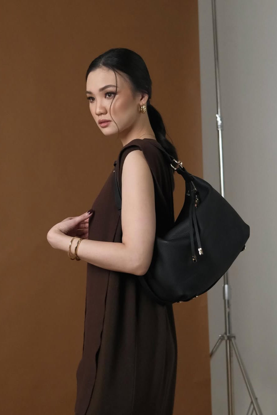 Casual Bag - Red - Tas Bahu Wanita Bahan Real Leather