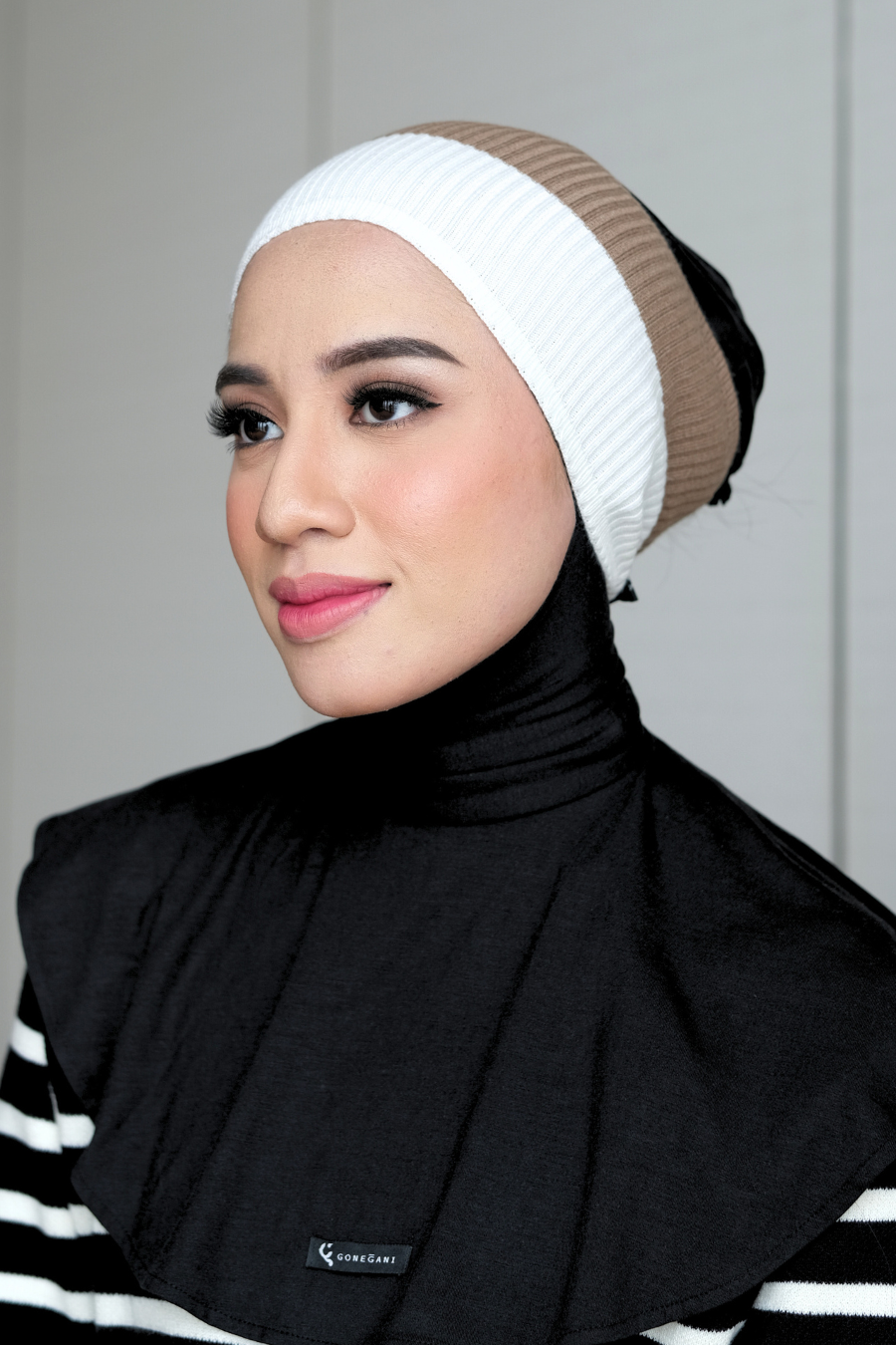 Bandana Rajut - Bandana Bahan Knit Wanita Dua Warna