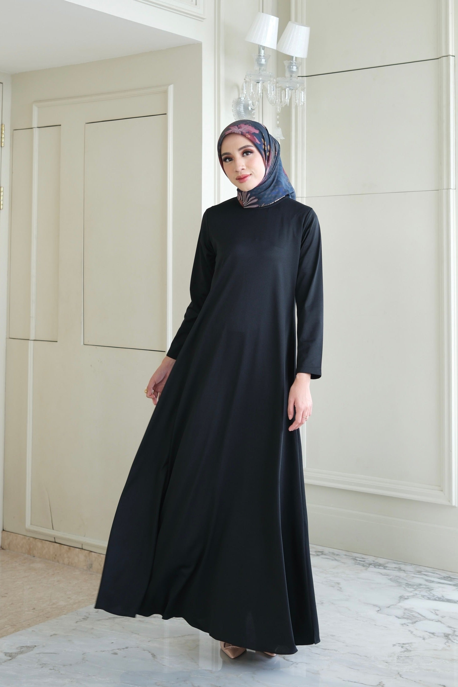 Inner Dress Basic Lengan Panjang - Black