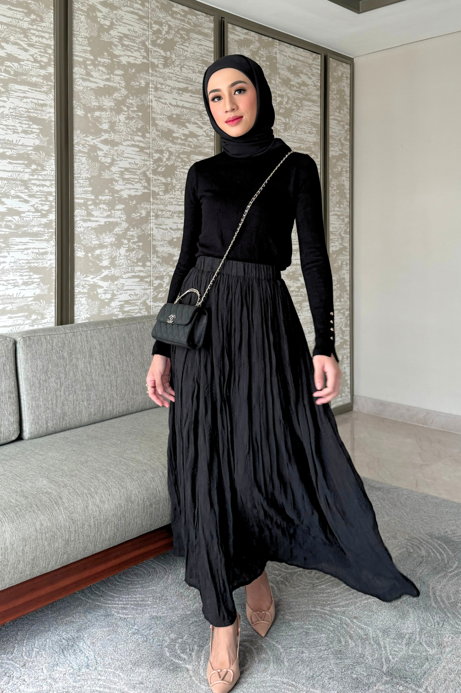 Noor Skirt - Rok Panjang Flowy Wanita Bahan Crepe Premium