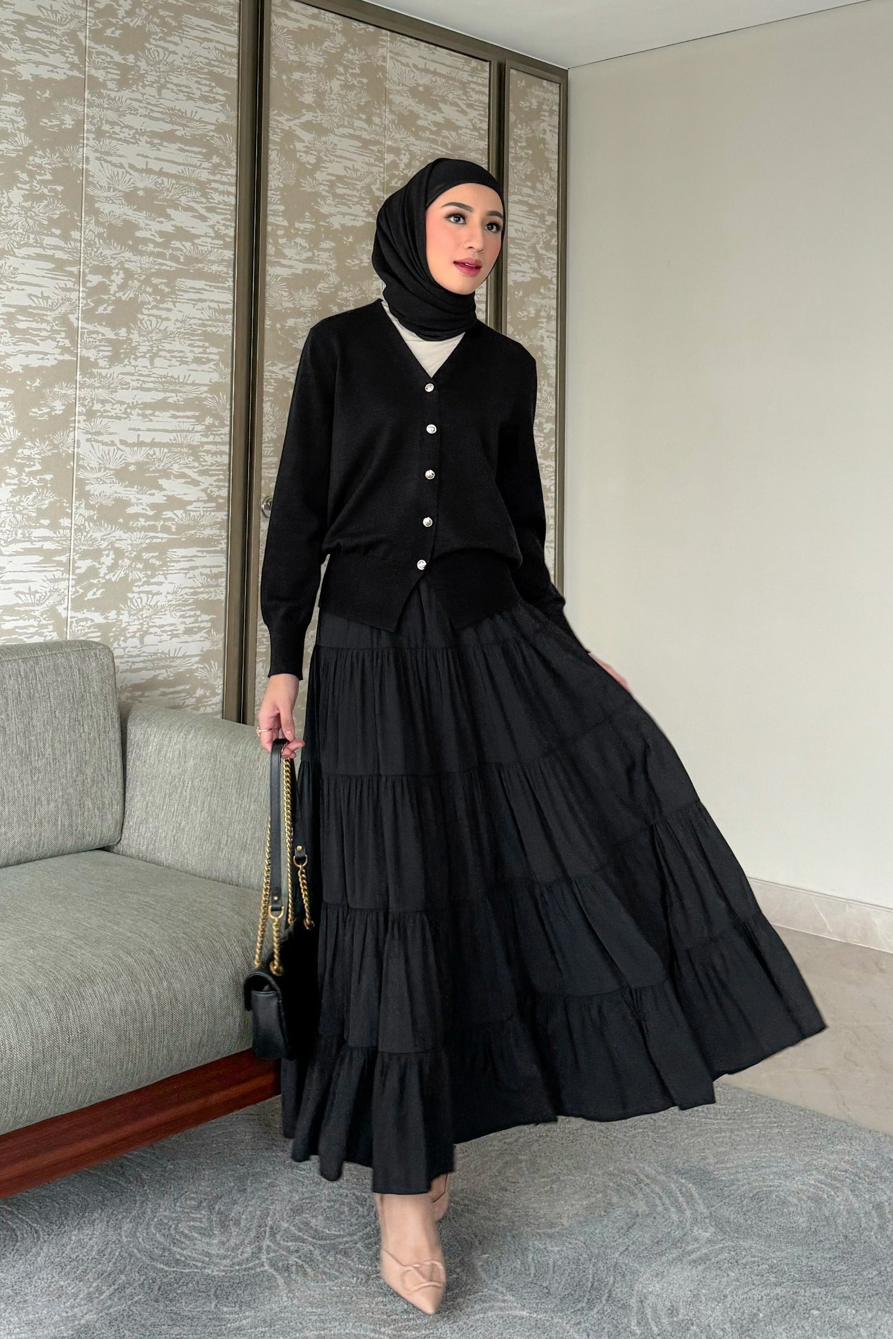 Amara Skirt - Rok Rempel Panjang Wanita Full Furing
