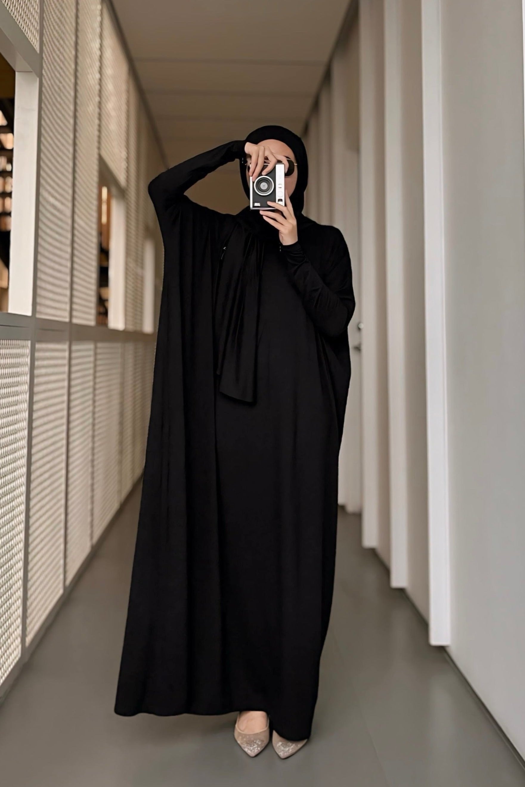 Batwing Plain Set - One Set Hijab Pasmina dan Dress Wanita