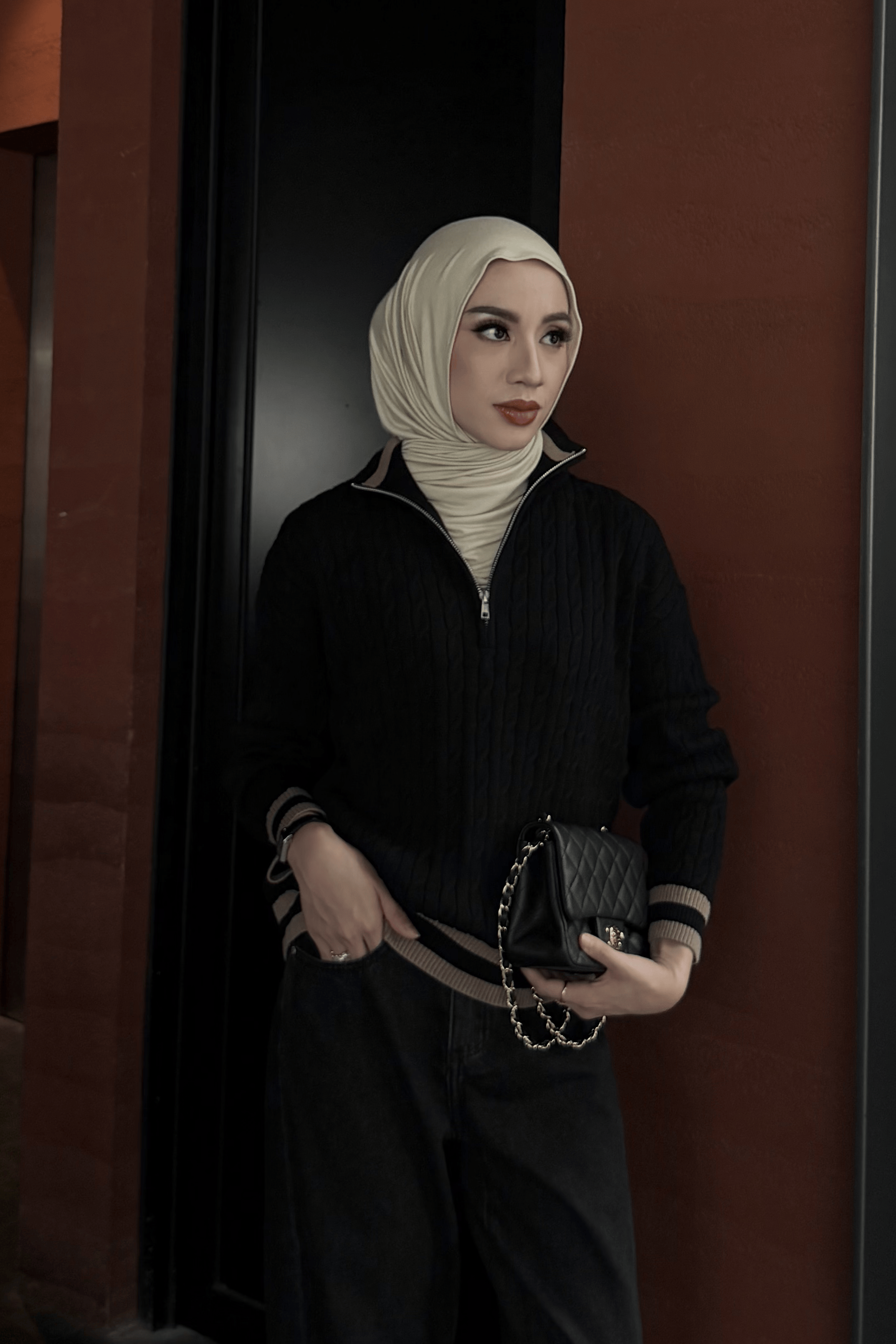 Allow Sweater Jacket - Outerwear Knitwear Zipper Gaya Minimalis Modern