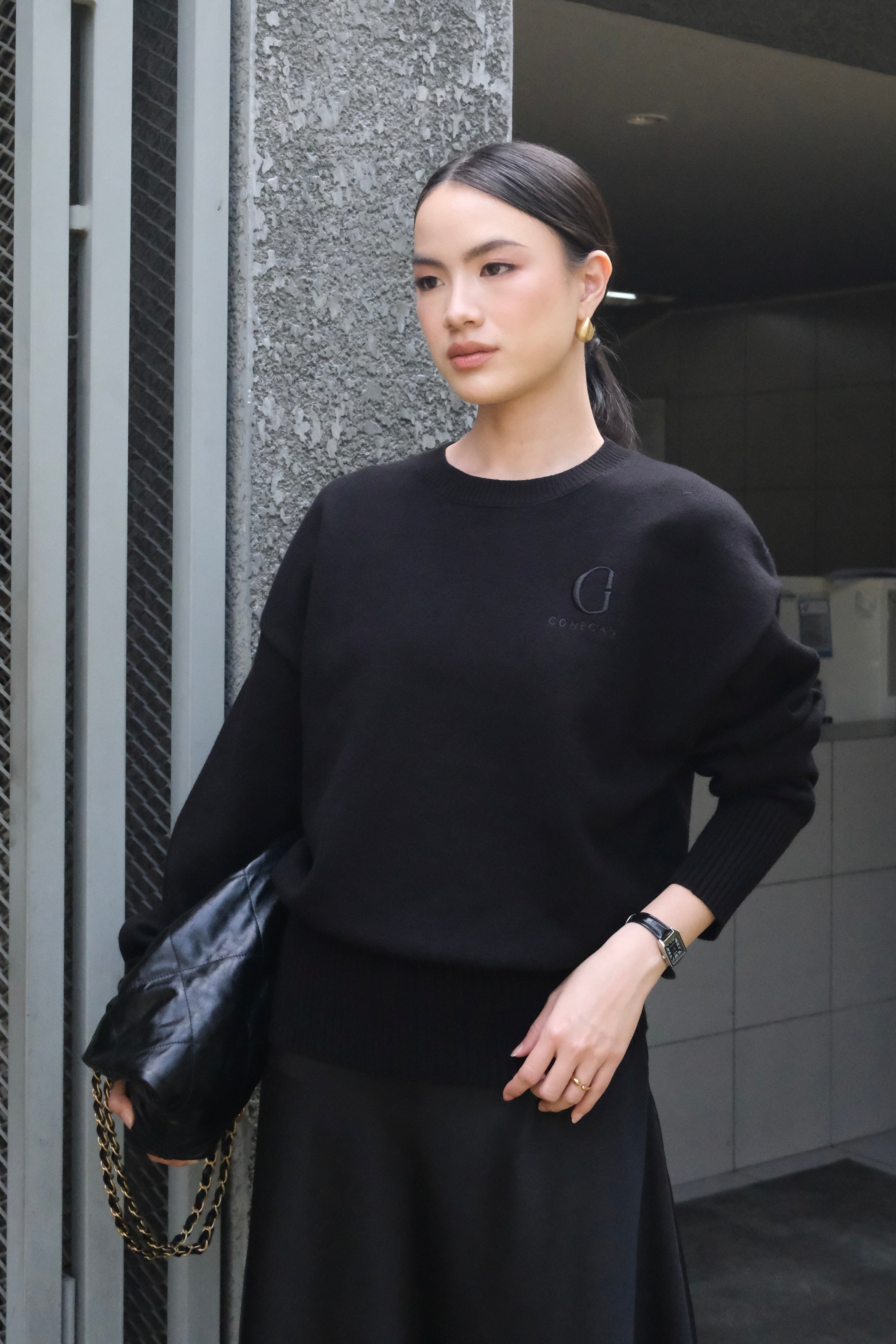 GG Essential Sweater - Sweater Rajut Polos Wanita Gaya Minimalis Kasual Premium