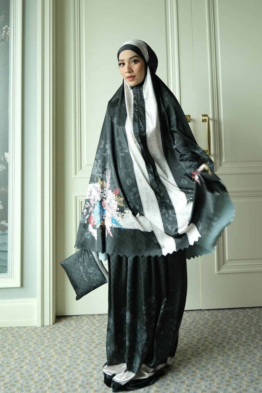 [DEFECT] - Bloomy Mukena - Mukena Bahan Armany Silk Motif Bunga