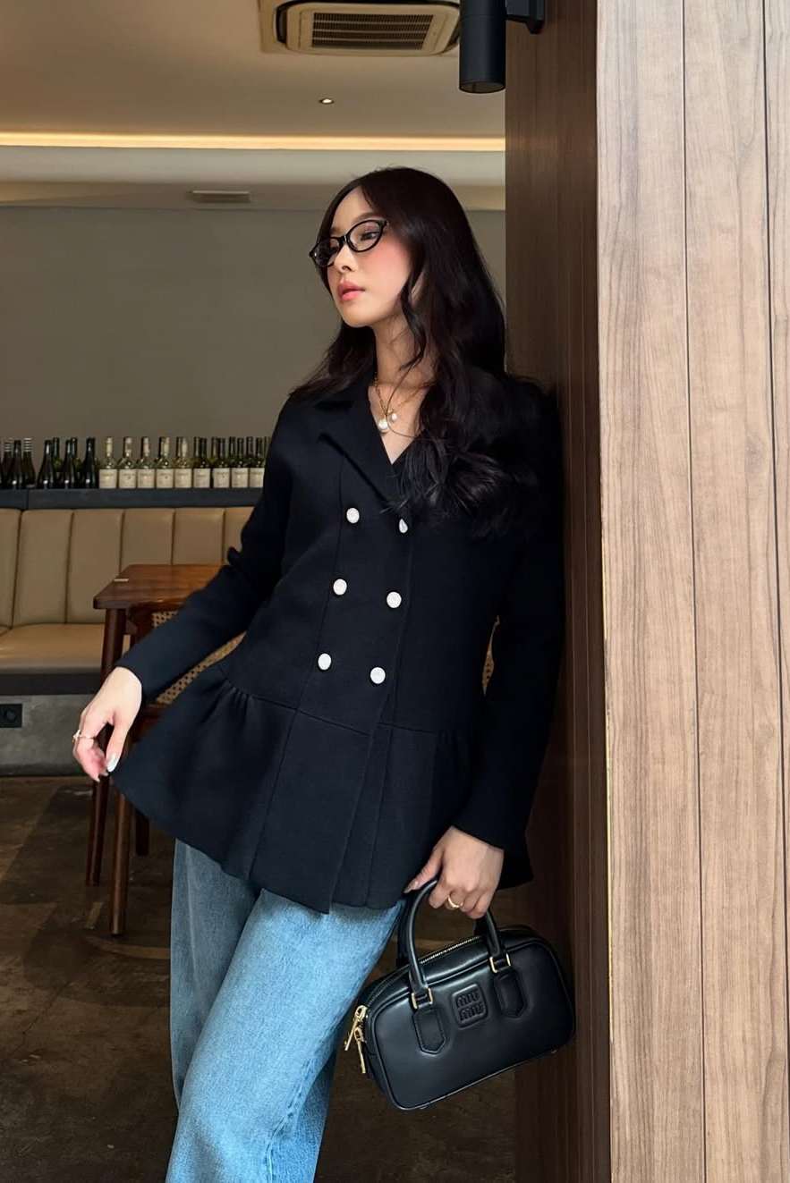 Blazer Knit - Blazer Wanita Timeless Bahan Cotton Knit