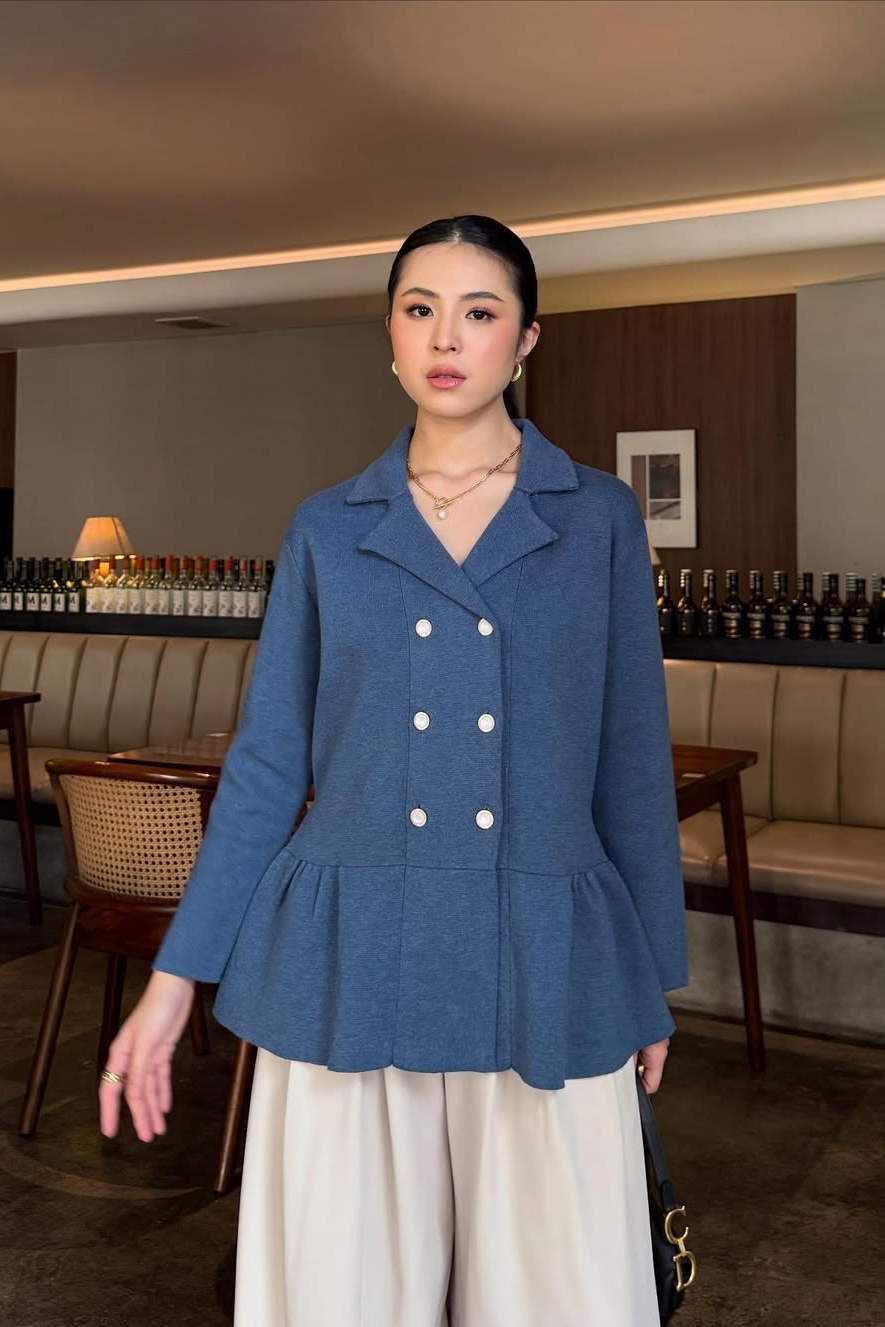 Blazer Knit - Blazer Wanita Timeless Bahan Cotton Knit