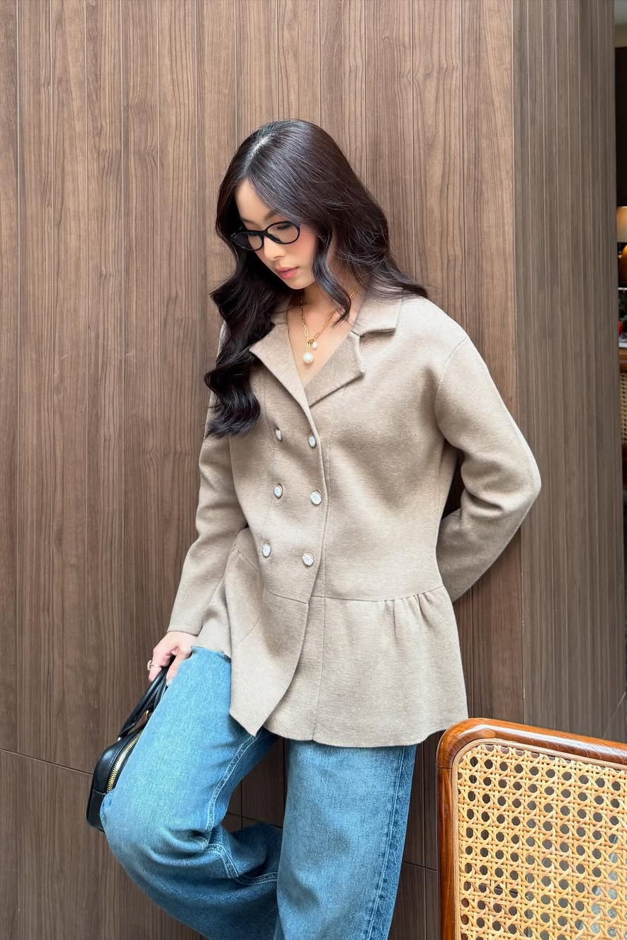 Blazer Knit - Blazer Wanita Timeless Bahan Cotton Knit