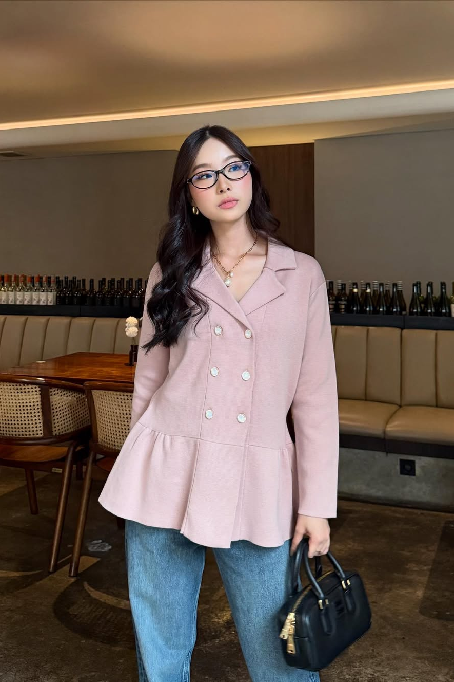 Blazer Knit - Blazer Wanita Timeless Bahan Cotton Knit