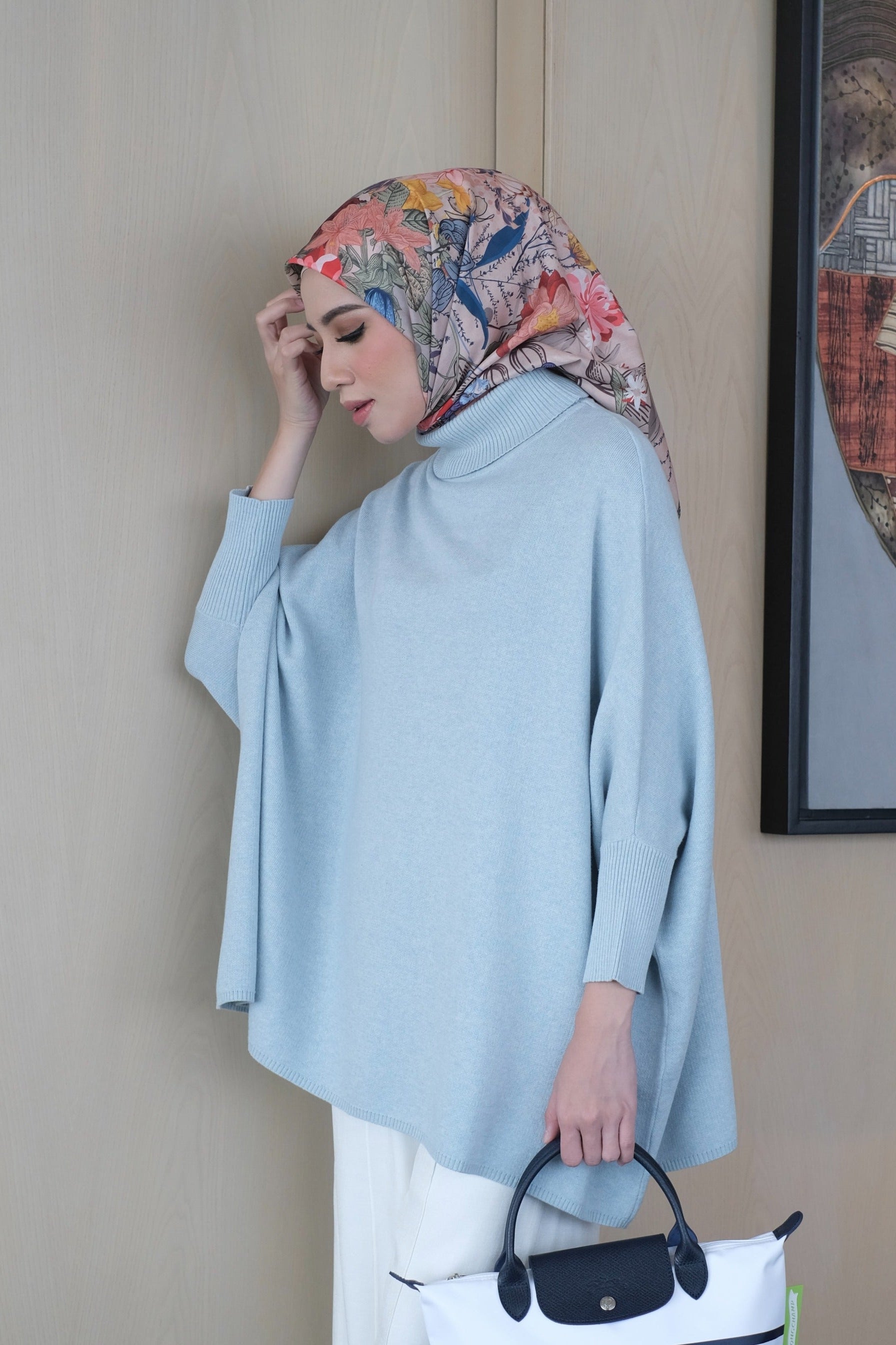 Kate Sweater - Sweater Batwing Kerah Turtleneck Bahan Knit