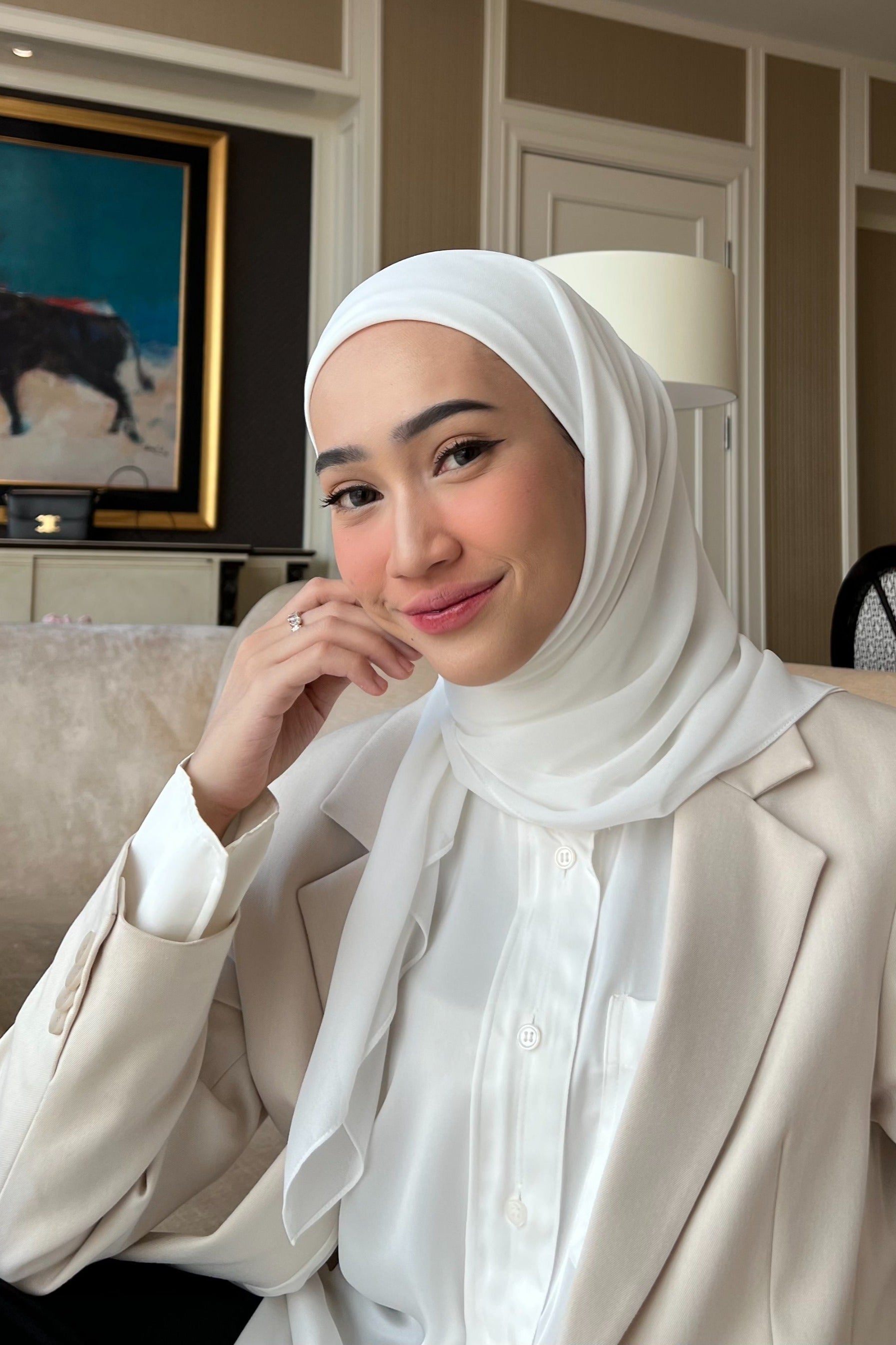 Mega Inner Square - Hijab Segi Empat  Instan Polos