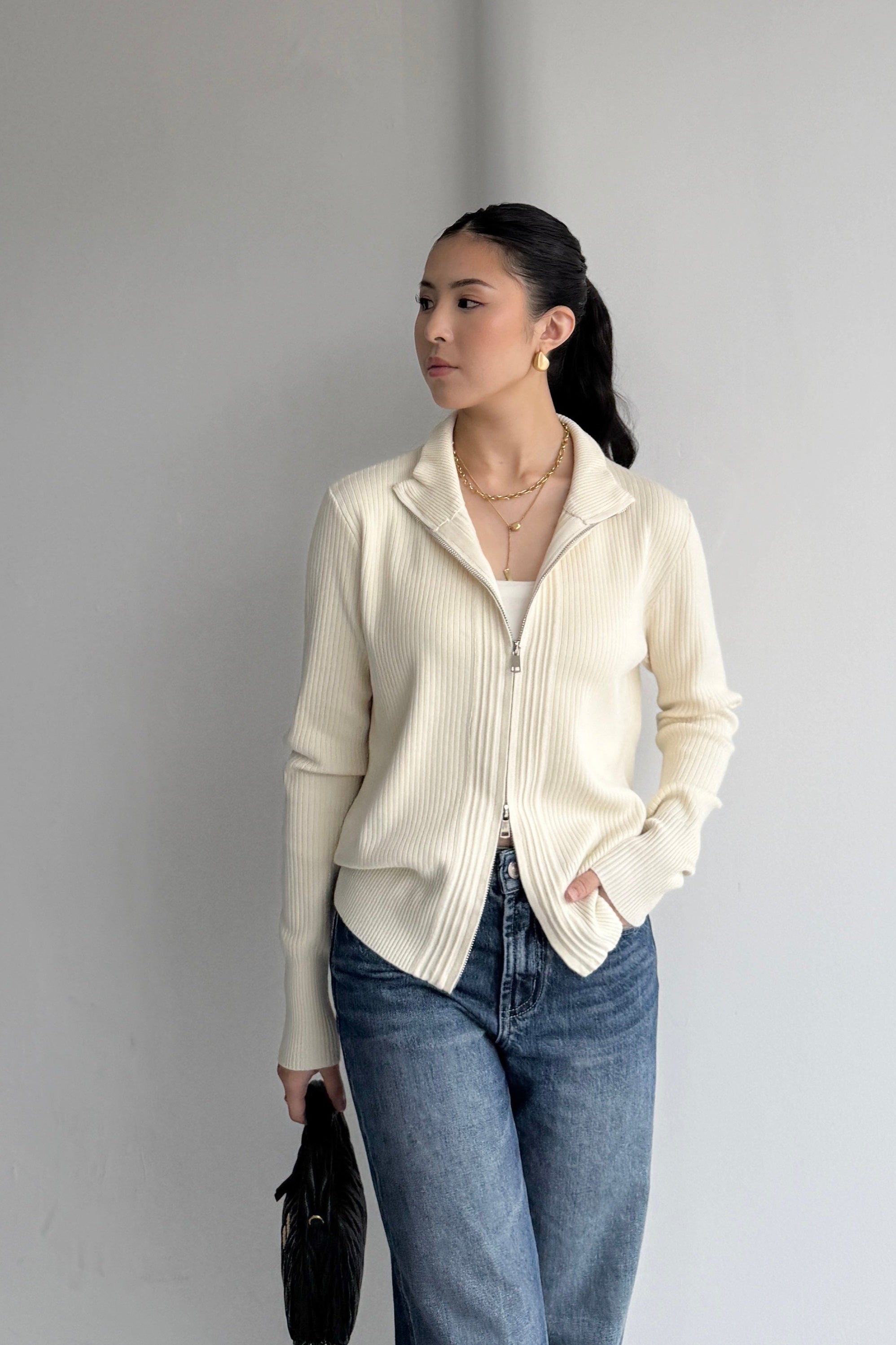Mosi Cardy - Cardigan Zipper Wanita Bahan Soft Knit Premium