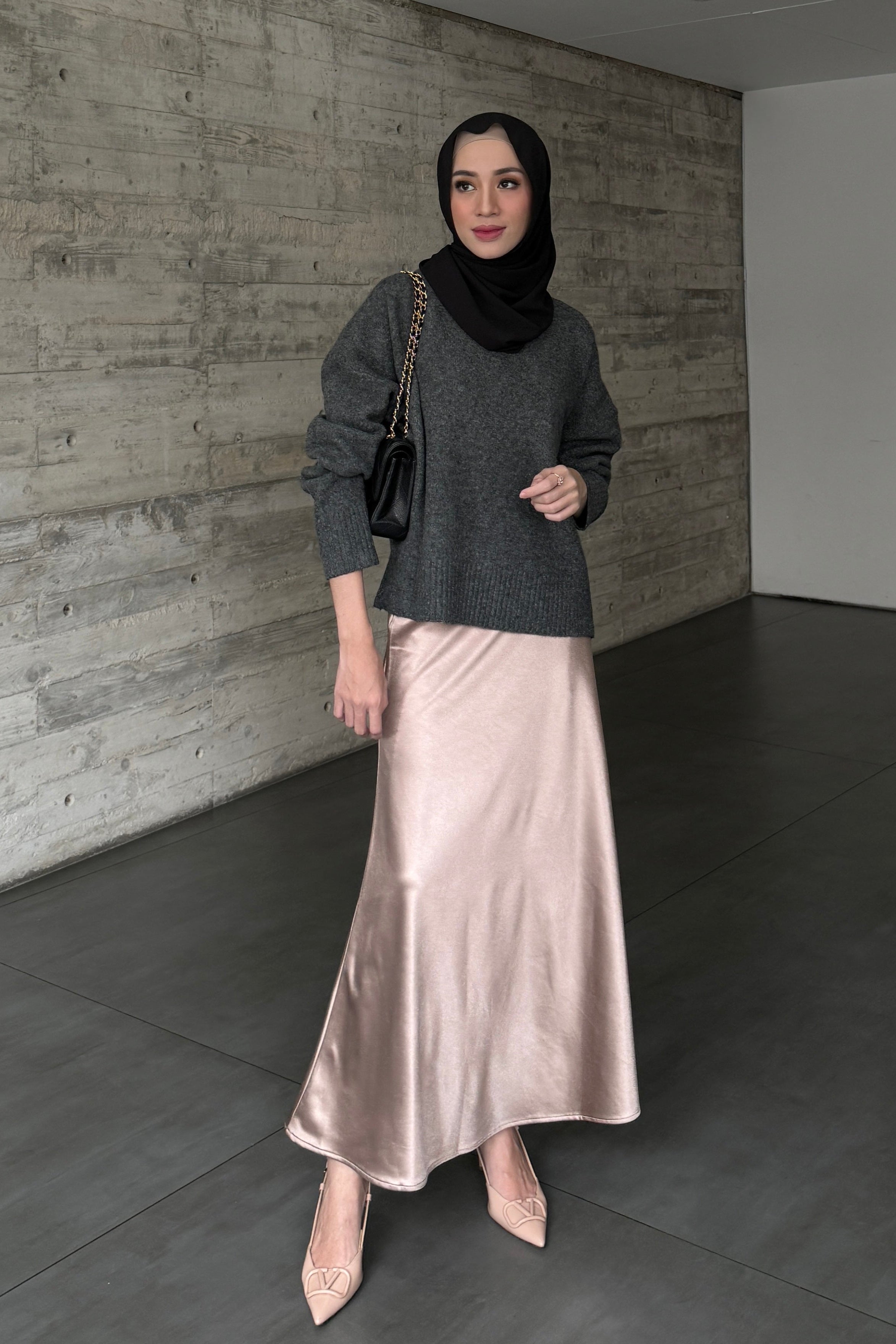 Vaia Skirt - Brown - Rok Wanita Panjang Shimmer