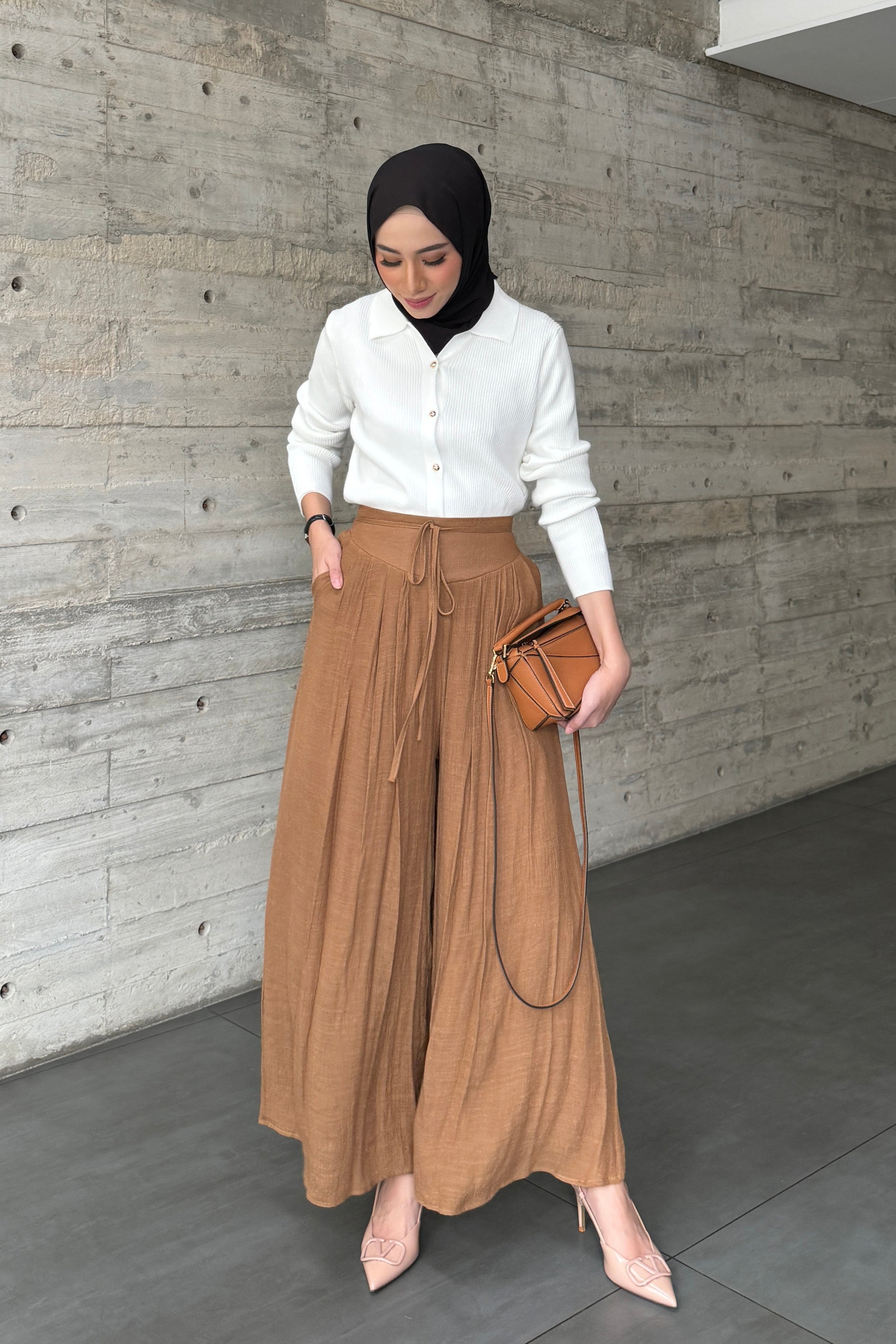 Thai Cullote - Bawahan Wanita Bahan soft Crinkle