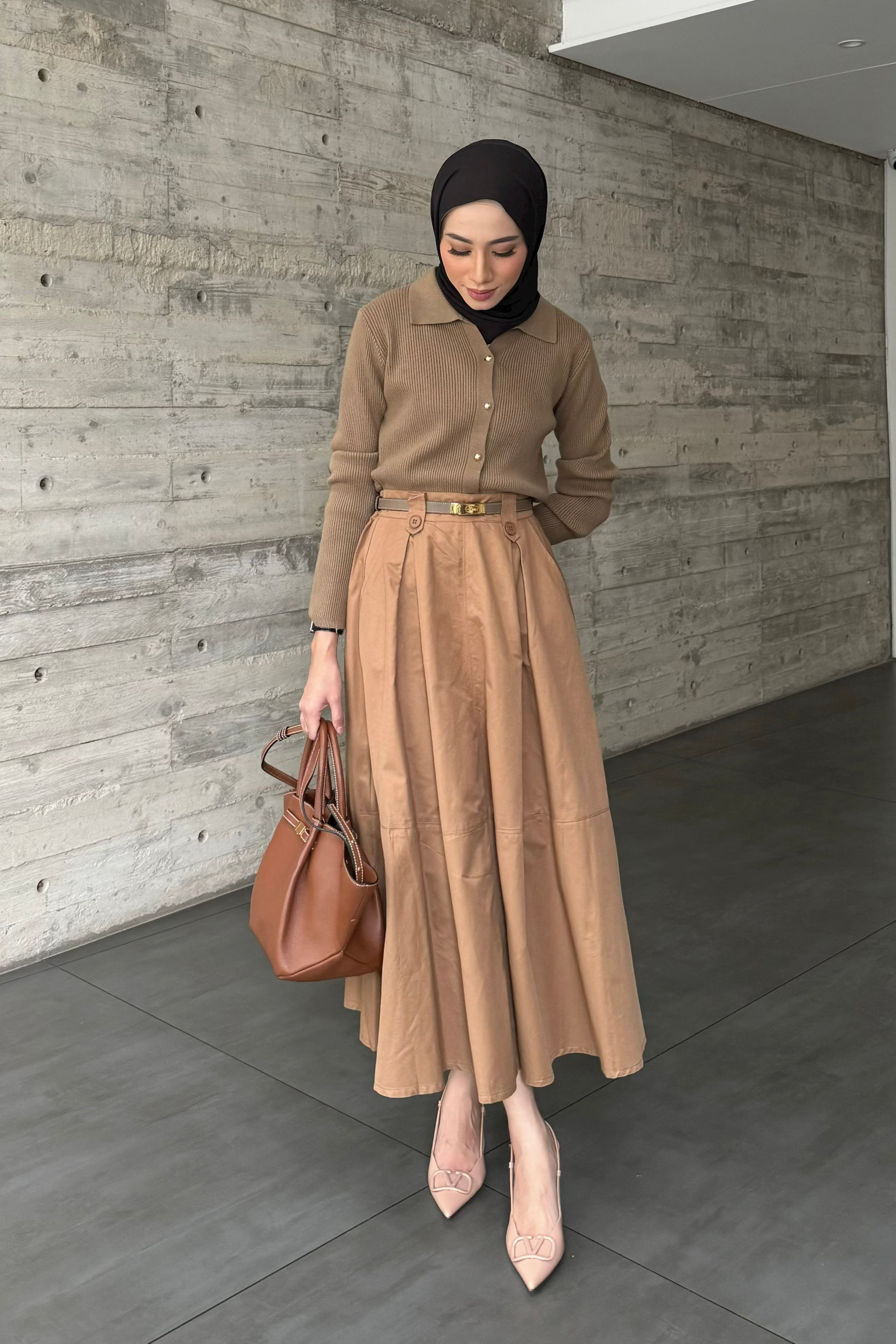 Nami Skirt - Brown - Rok Panjang Wanita Bahan Cotton