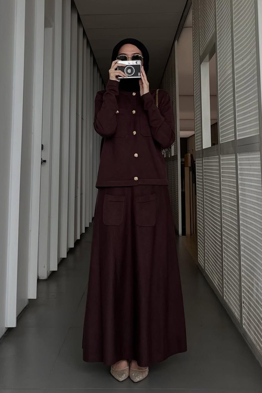 Ima Set Sweater - Cappucino - One Set Atasan Skirt Wanita