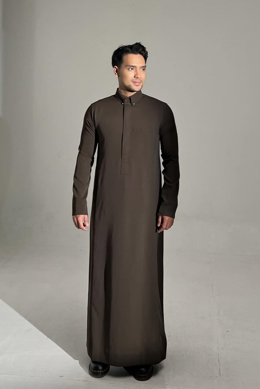 Thalib Thobe - Cappucino - Gamis Pria Kerah Lengan Panjang
