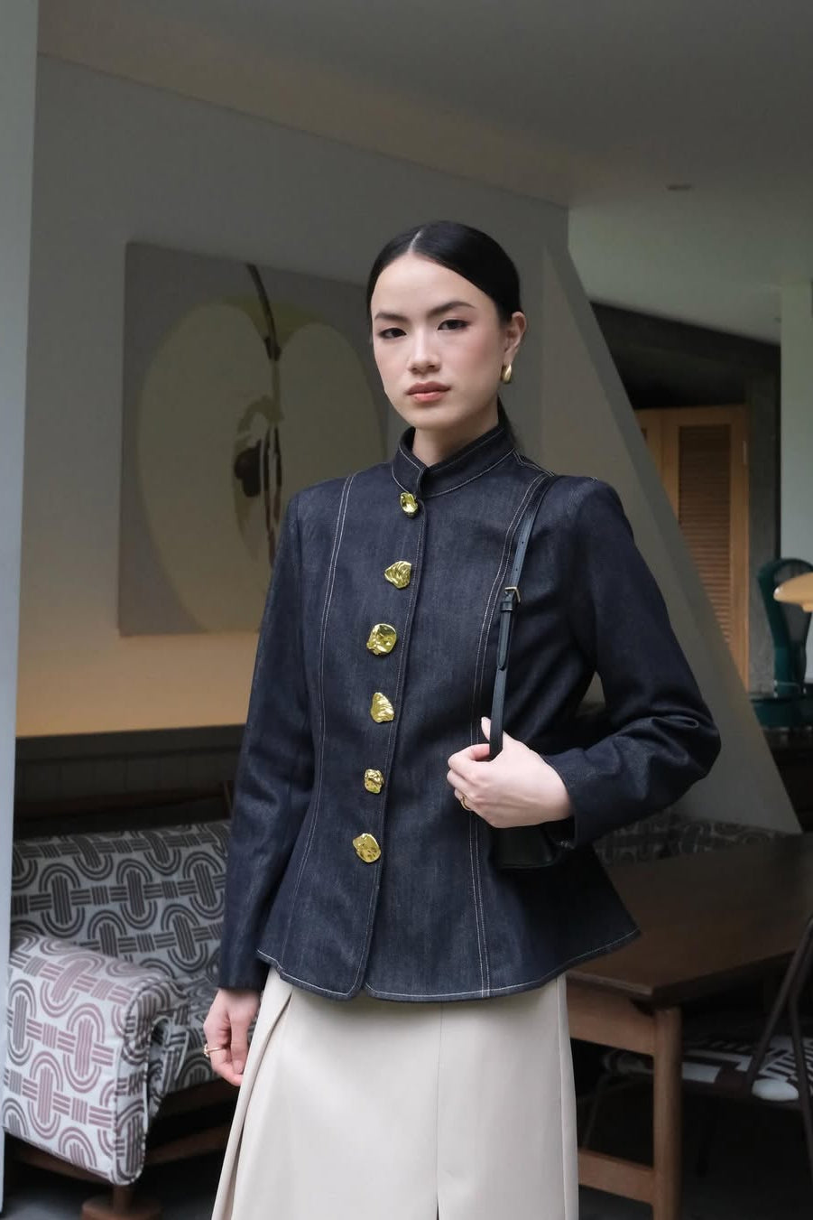 Oriental Top - Atasan Wanita Kerah Shanghai Gaya Modern & Elegan