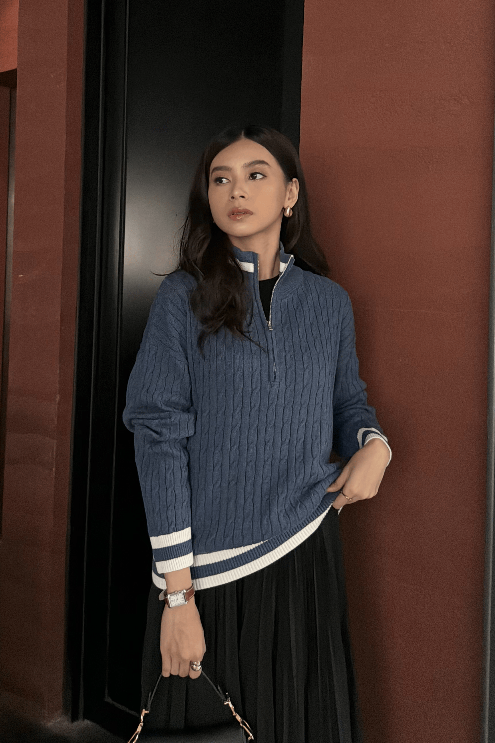 Allow Sweater Jacket - Outerwear Knitwear Zipper Gaya Minimalis Modern