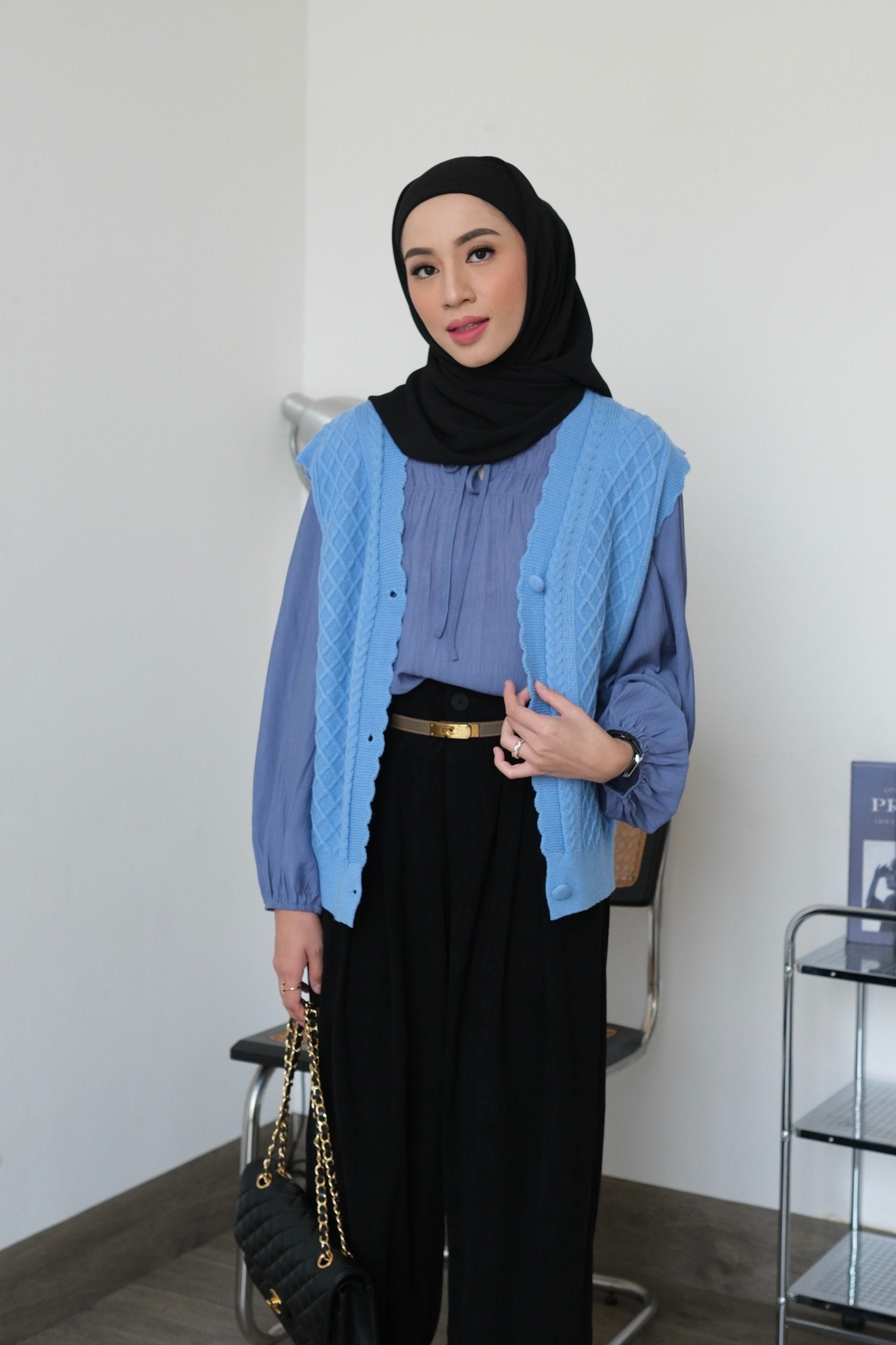 Celina Set Vest - Atasan Wanita Vest Knit dan Blouse