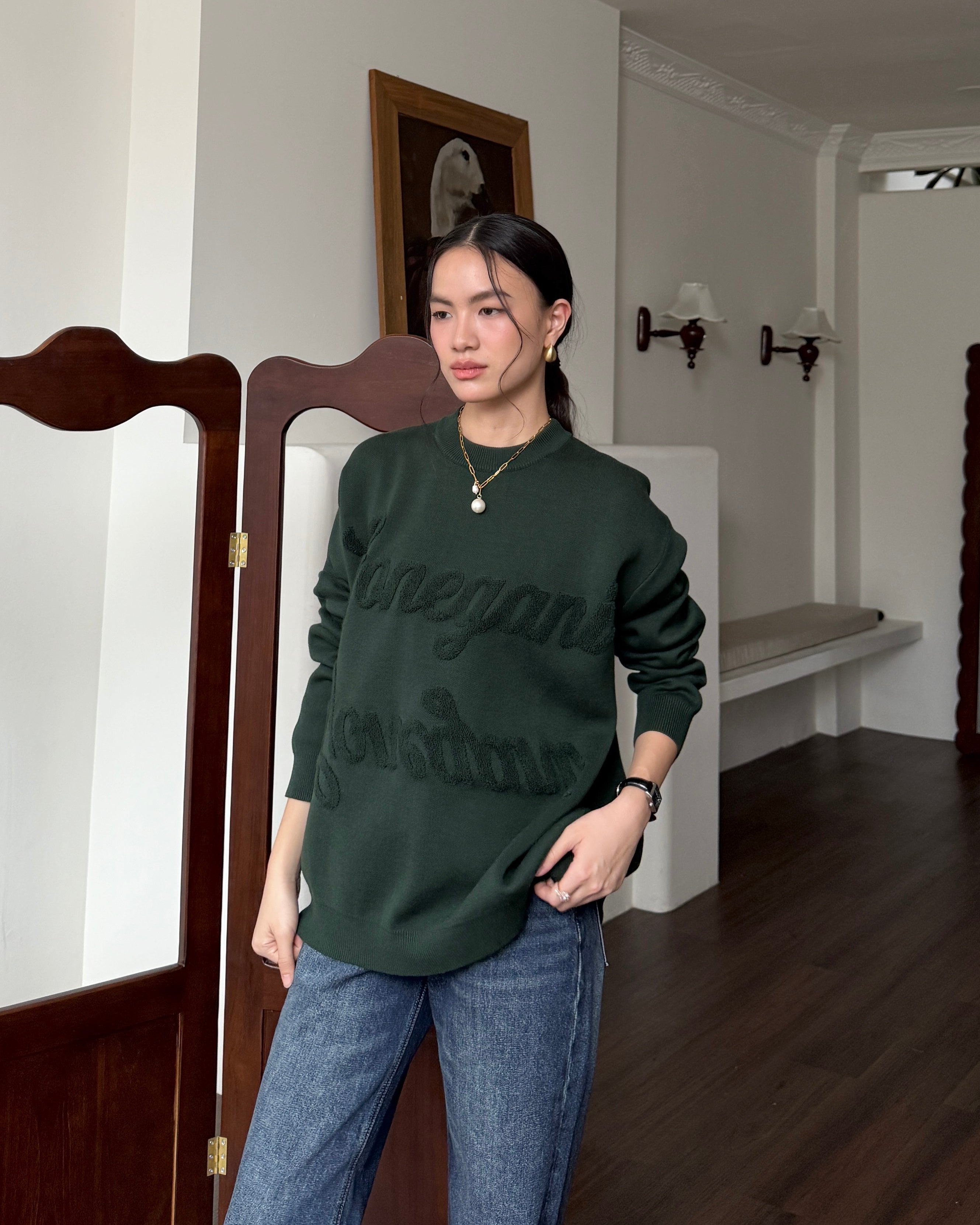 Boxy Sweater - Sweater Unisex Bahan Cotton Knit Premium