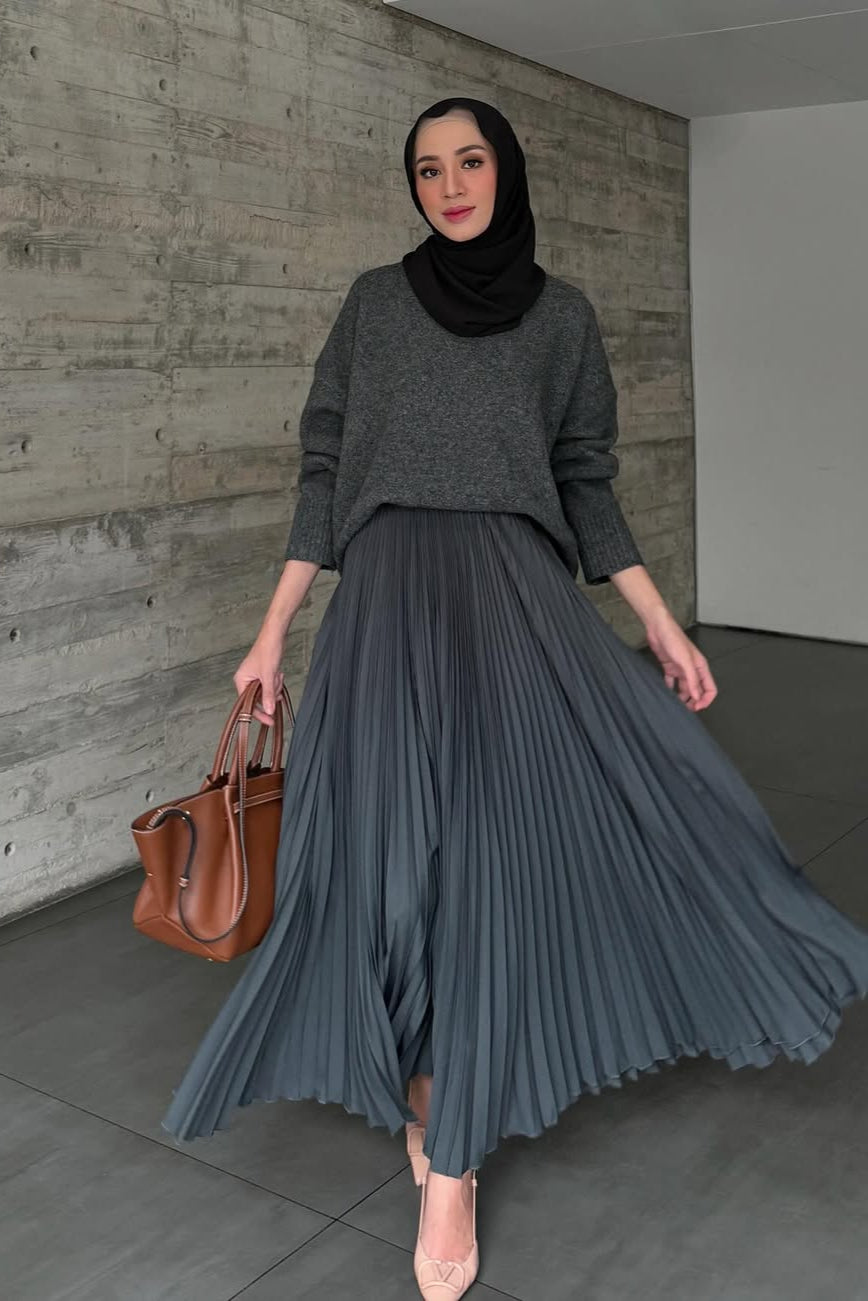 Atala Basic Skirt - Rok Plisket Maxi Polos