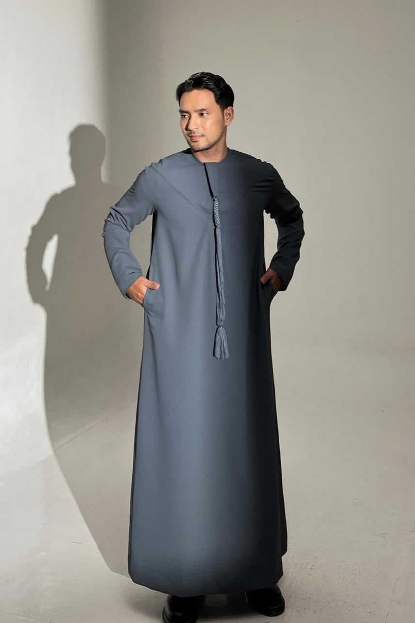 Djibo Thobe - Glass Grey - Gamis Pria Modern Premium Original