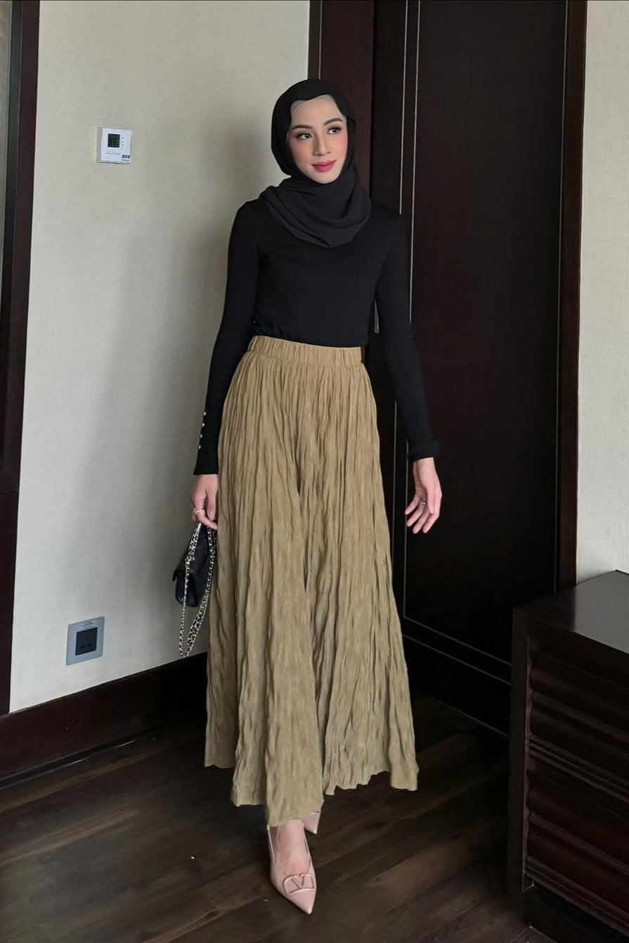 Noor Skirt - Rok Panjang Flowy Wanita Bahan Crepe Premium