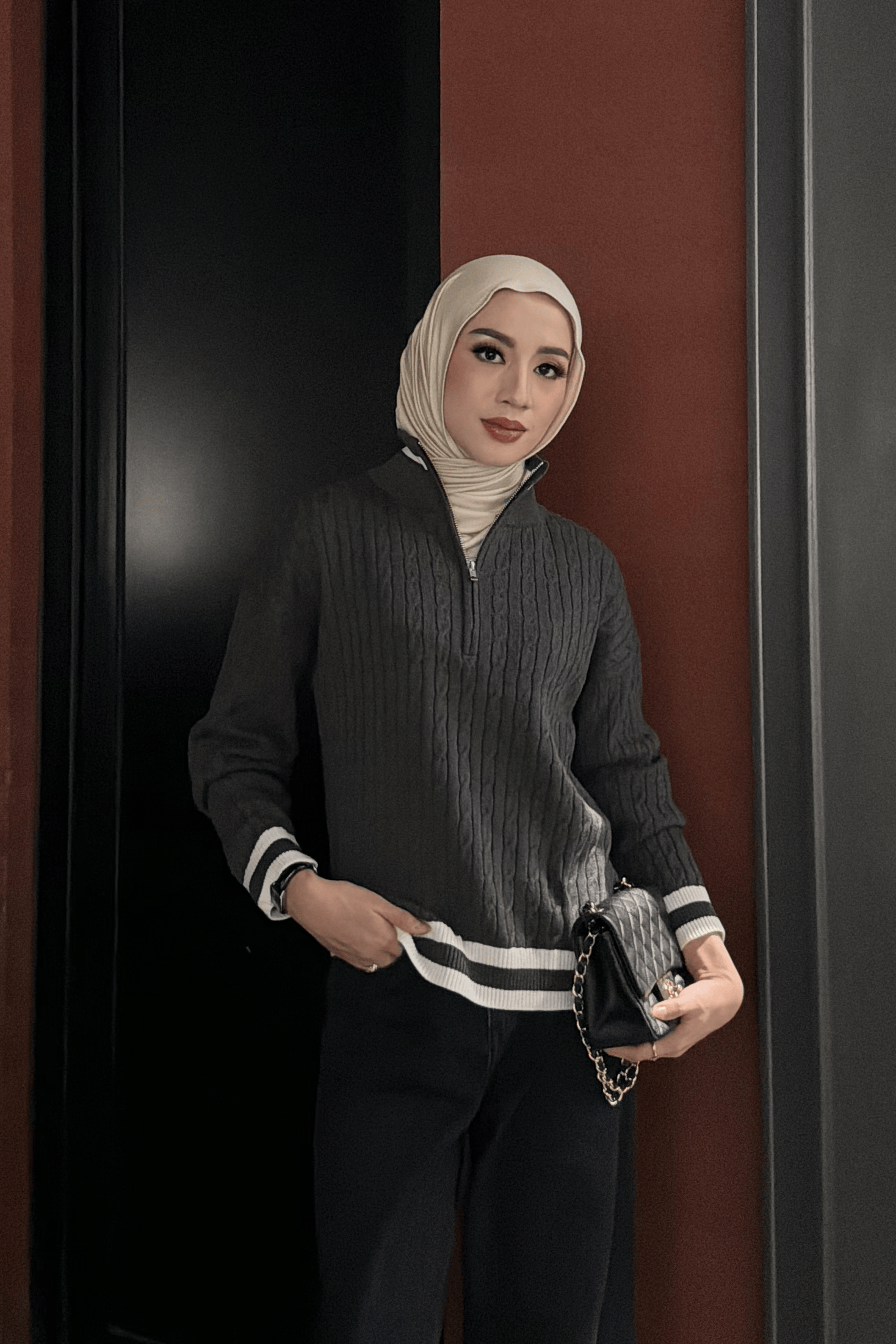 Allow Sweater Jacket - Outerwear Knitwear Zipper Gaya Minimalis Modern