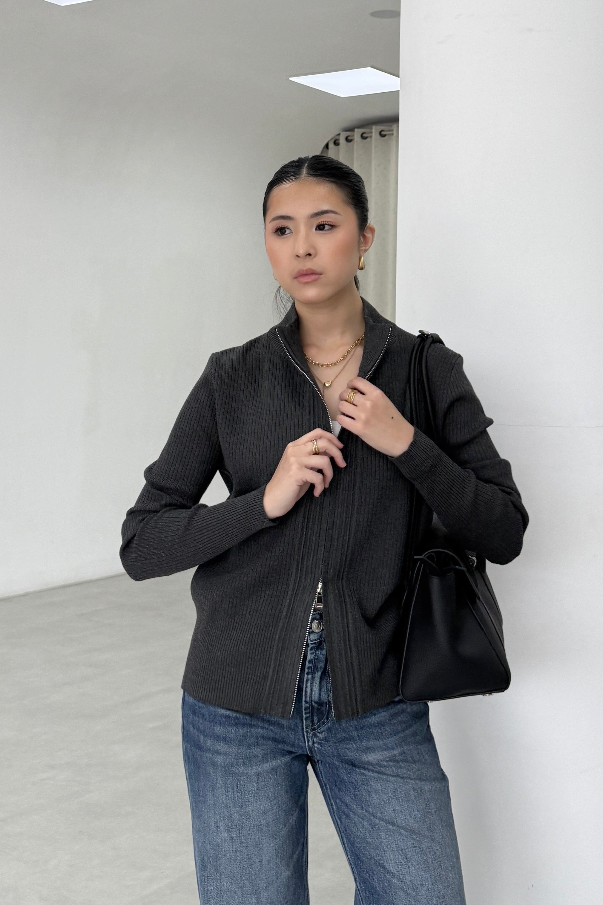 Mosi Cardy - Cardigan Zipper Wanita Bahan Soft Knit Premium