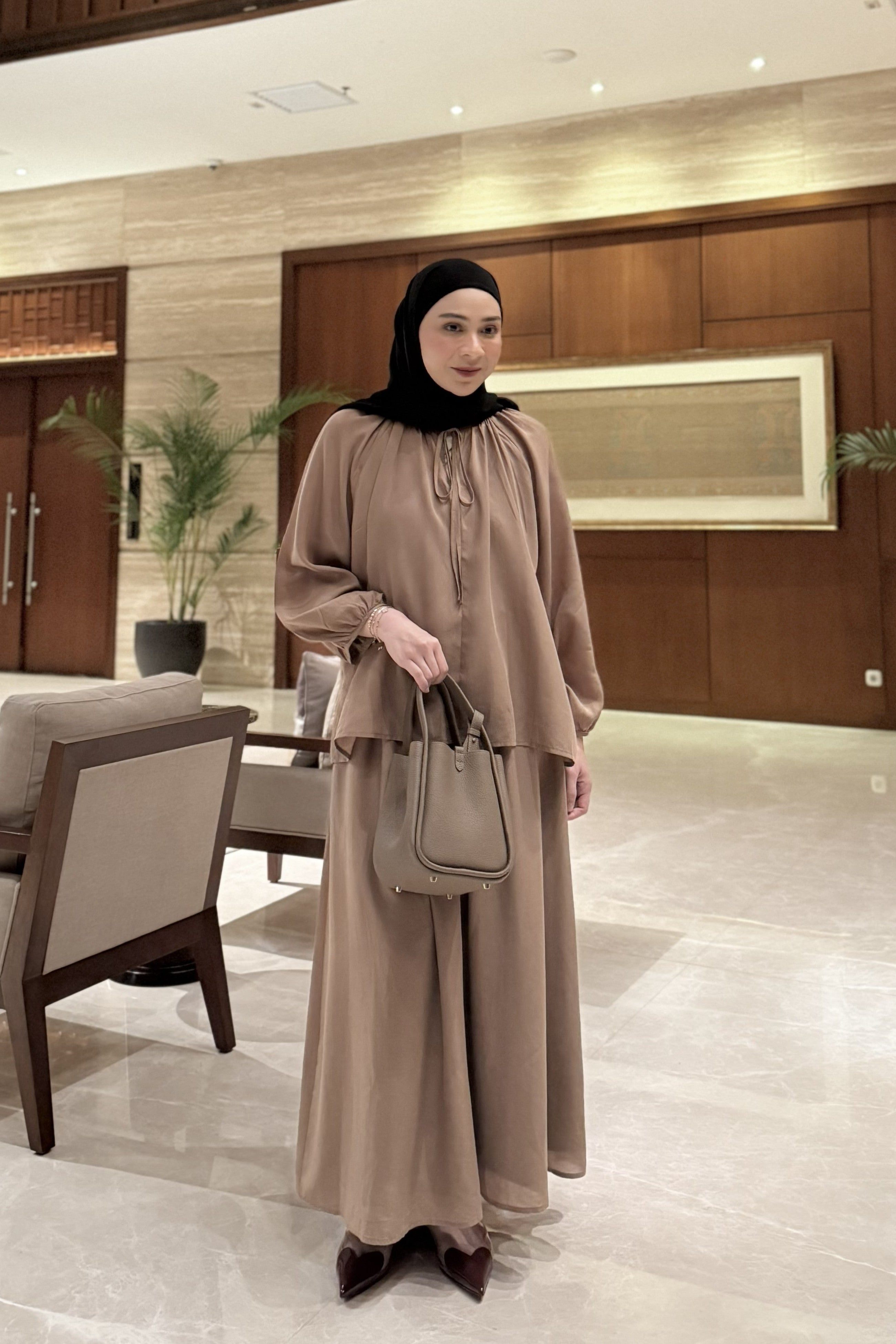 Shojo Set - Setelan Atasan Bawahan Elegan Wanita Bahan Tancel