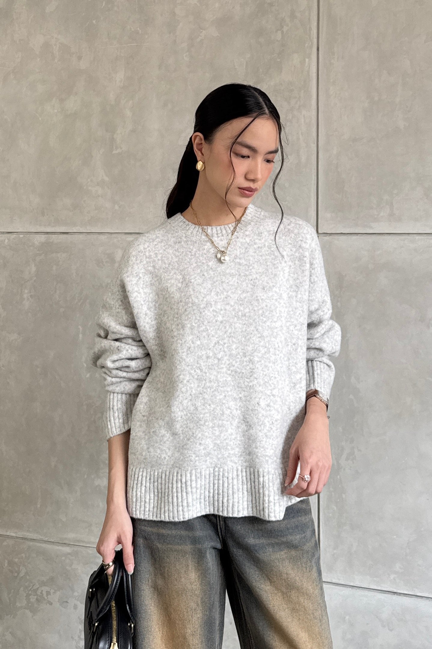 Aigo Sweater - Atasan Sweater Bahan Wool Wanita