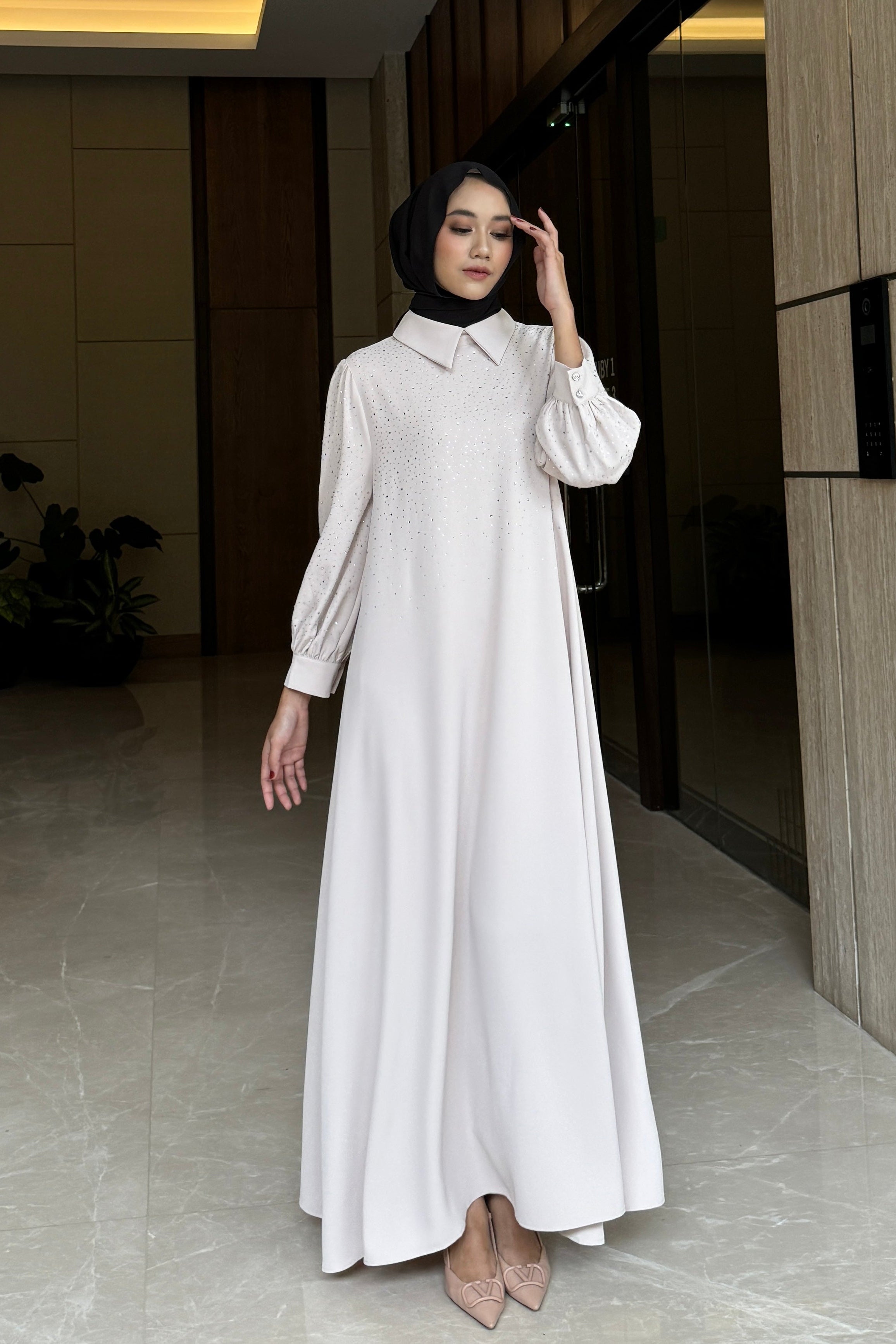 Elma Dress - Maxi Dress Motif Glitter Bahan  Soft Crepe