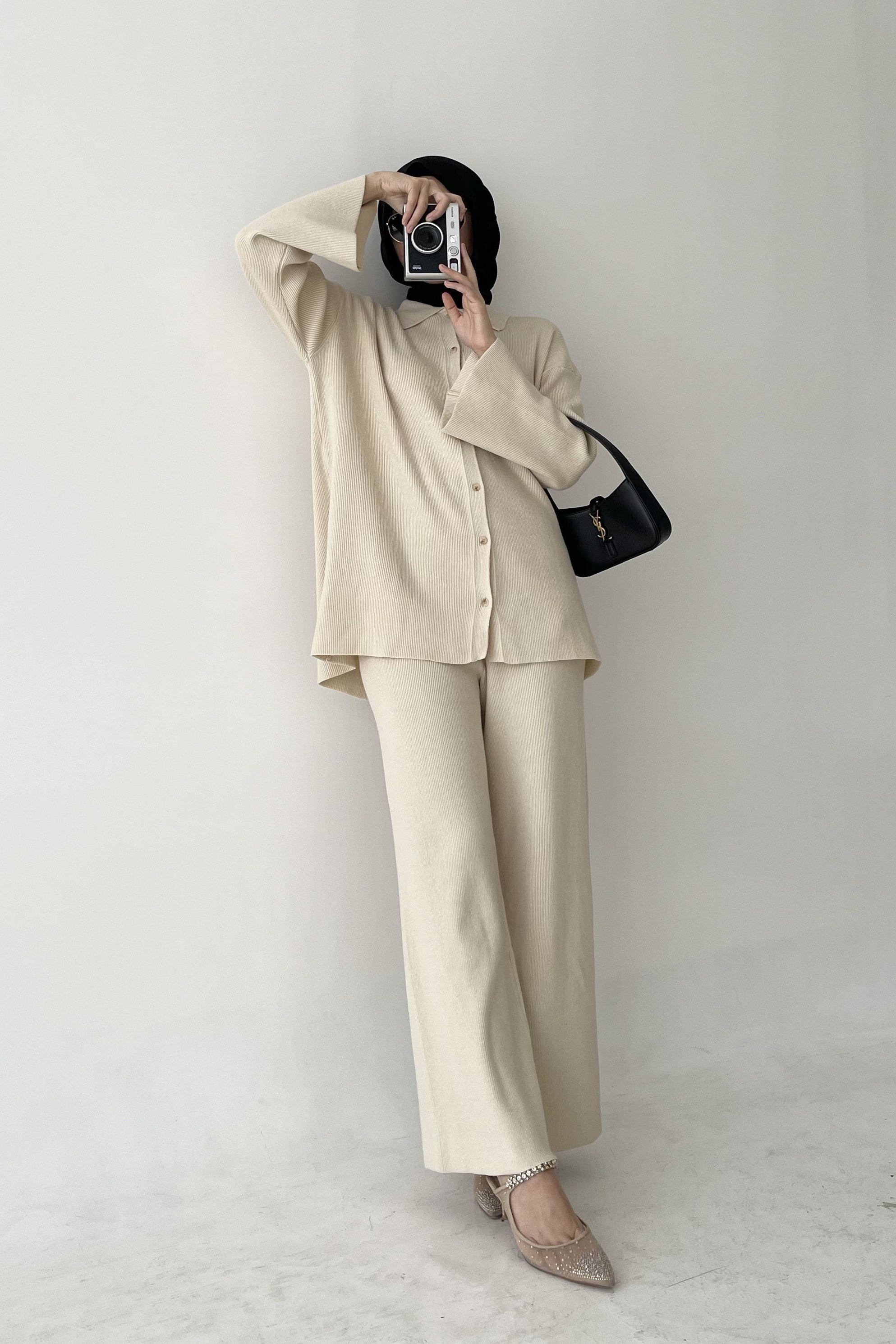 [DEFECT] - Gani Set - Setelan Atasan Bawahan Wanita Oversized Bahan Soft Knit