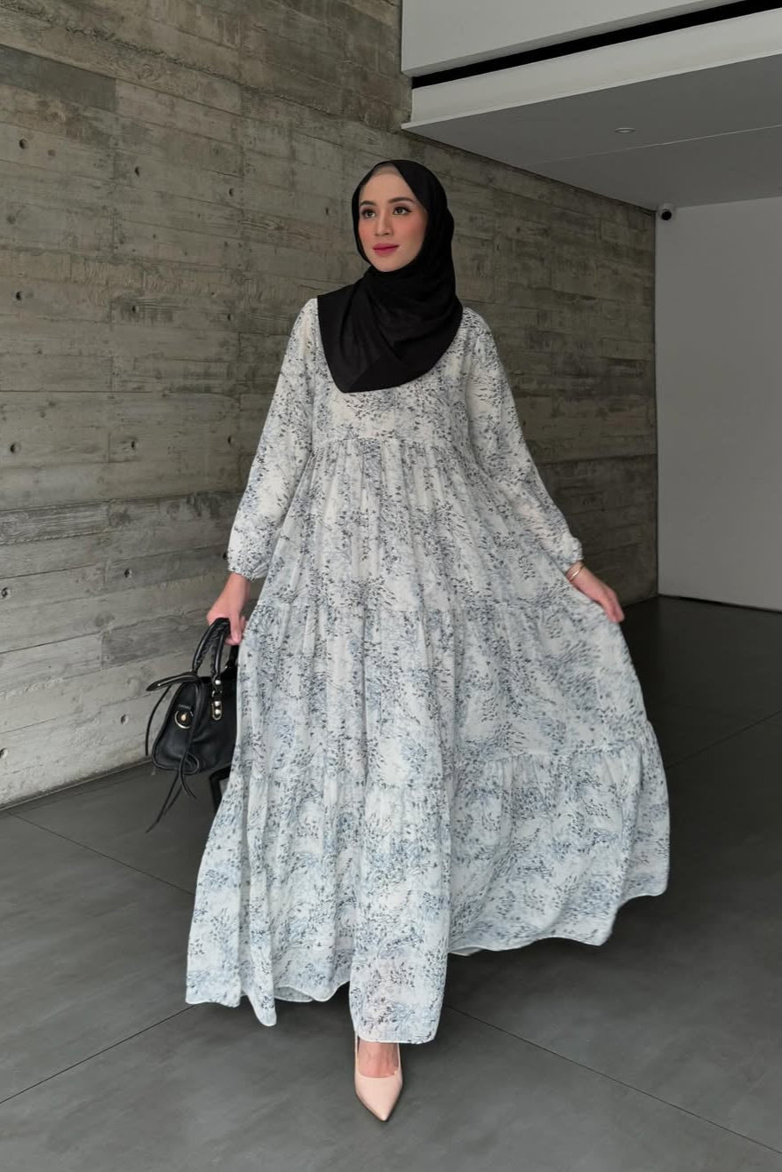 Amara Dress Special Edition - Leaves Kode A - Maxi Dress Motif Bunga