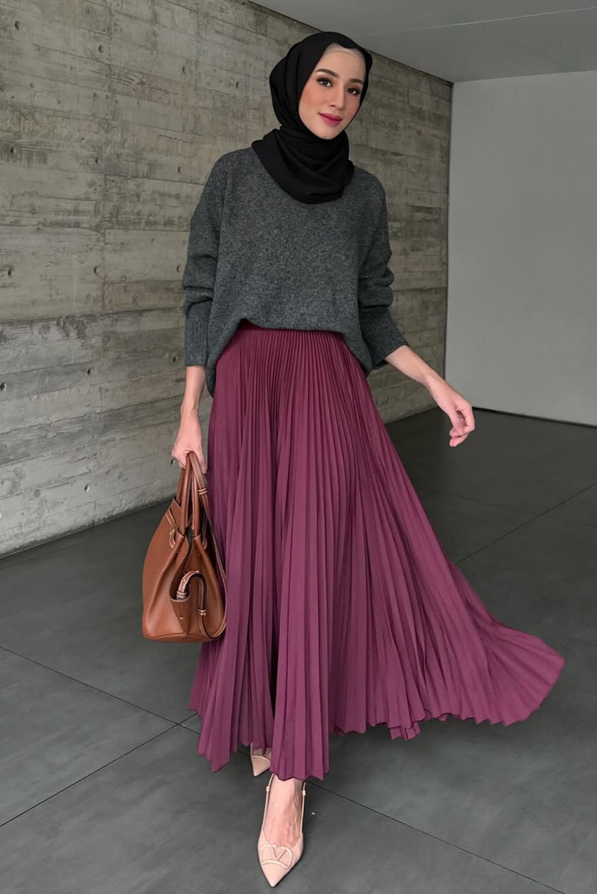 Atala Basic Skirt - Rok Plisket Maxi Polos