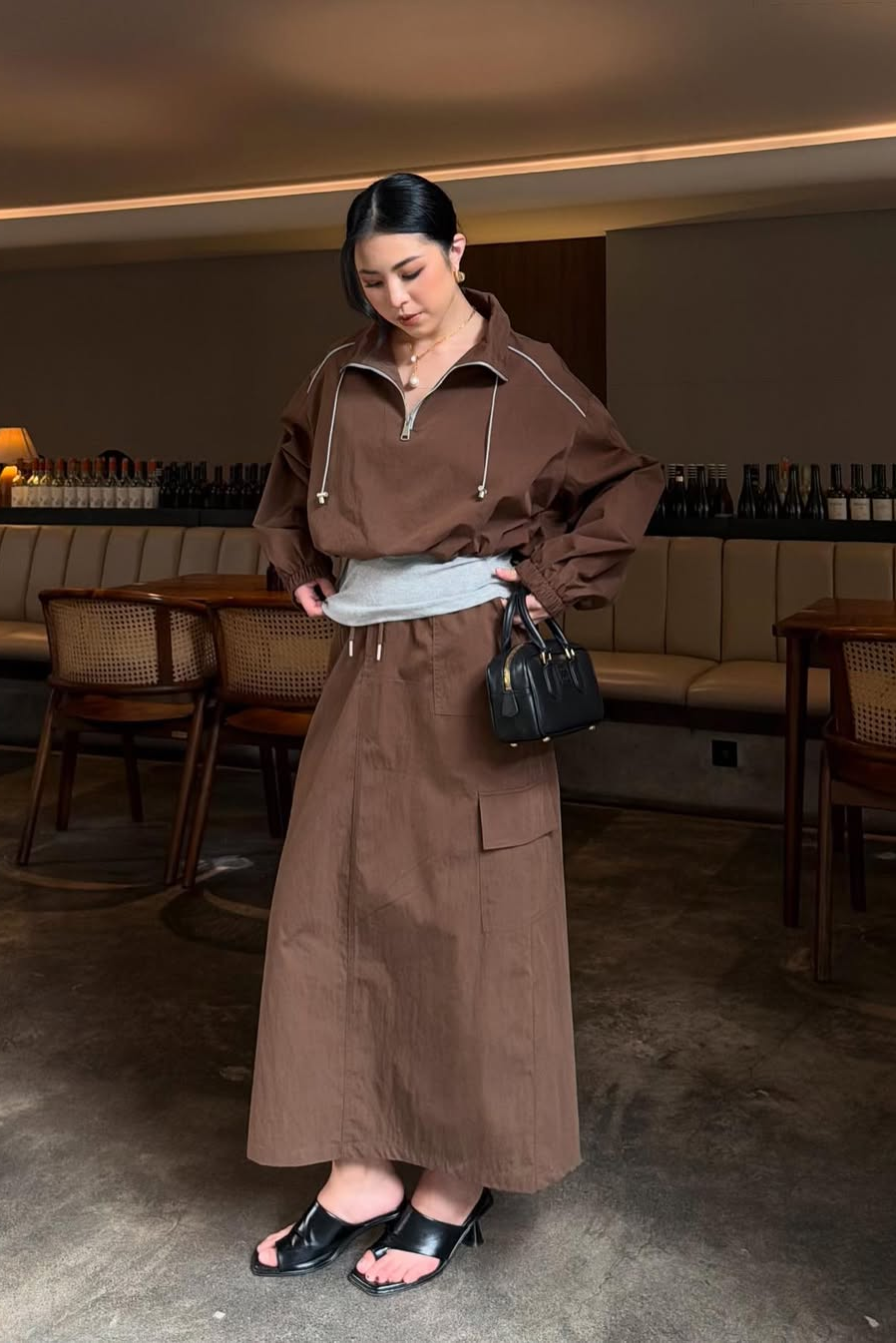 [DEFECT] Mimi Set - Atasan Bawahan Wanita Stylish Bahan Parasut