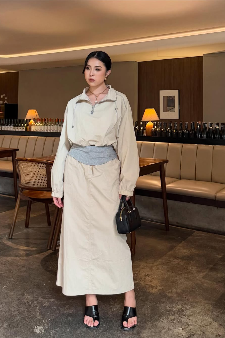 [DEFECT] Mimi Set - Atasan Bawahan Wanita Stylish Bahan Parasut