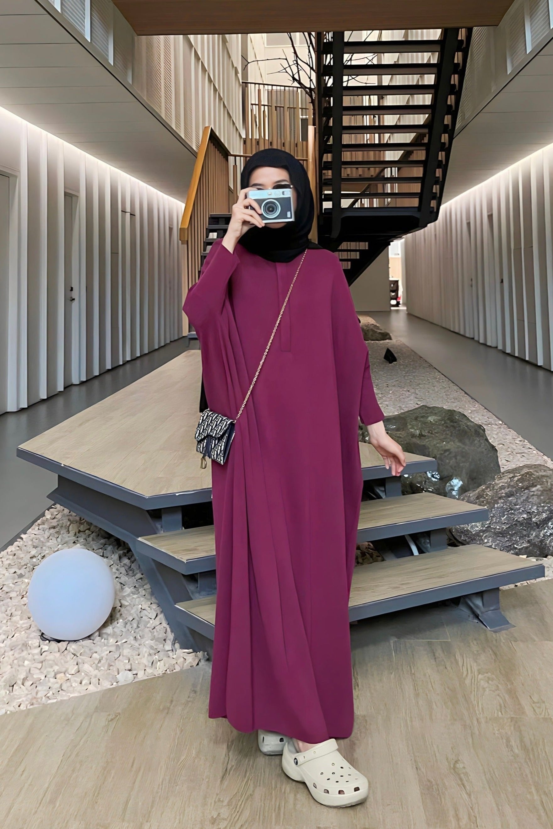 Busui Batwing Dress - Dress Model Batwing Bahan Knit Busui