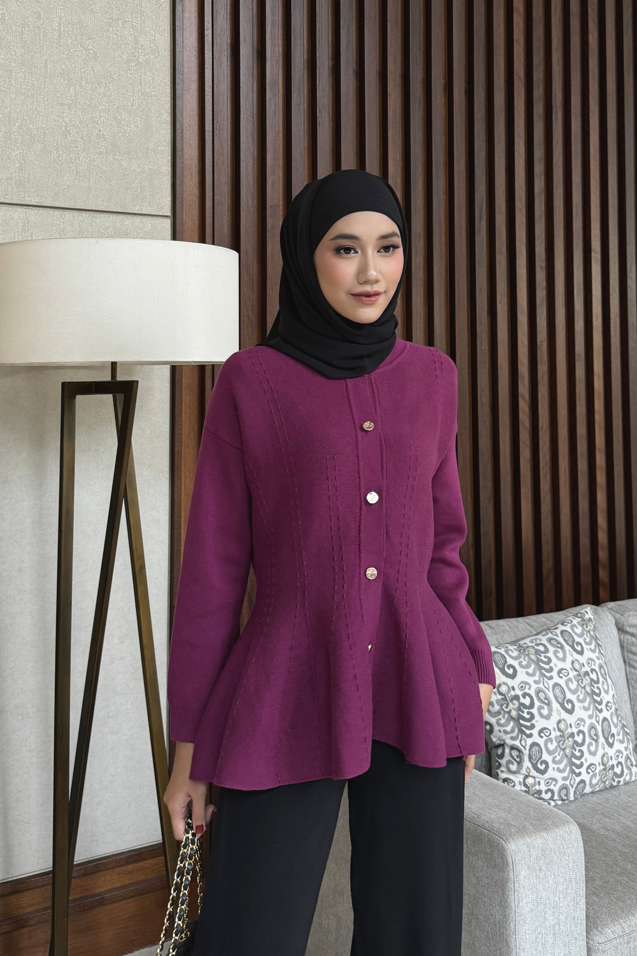 Cheer Cardy - Atasan Wanita Bahan Knit Full Kancing