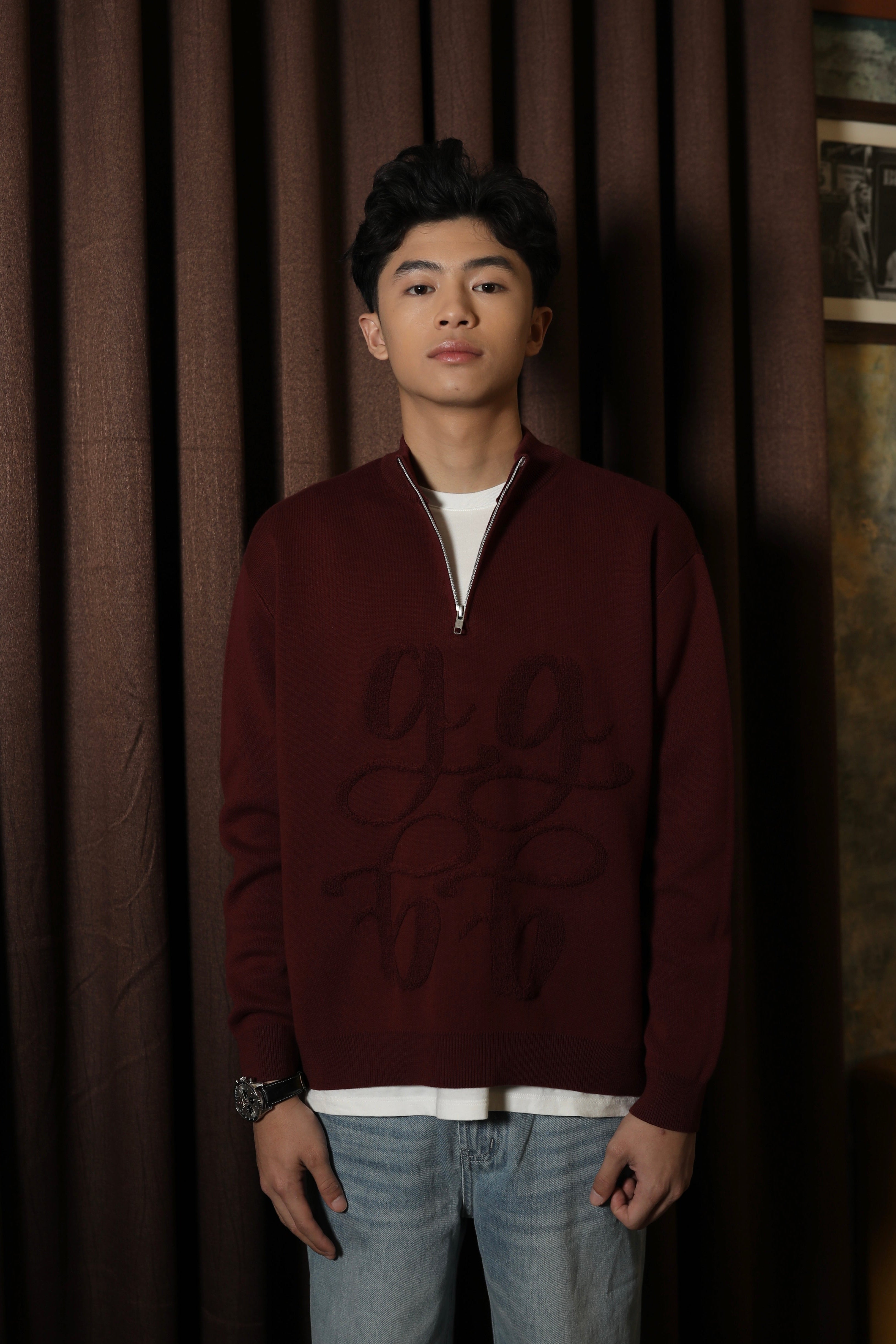 GONEGANI MAN - GG Half Zipper Sweater
