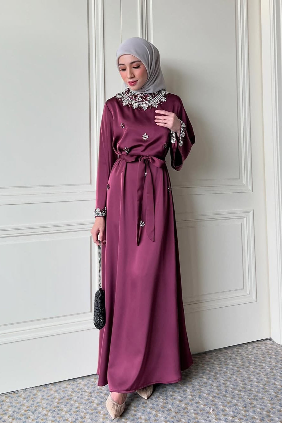 [B1G1] - [DEFECT] - Adara Dress - Dress Flowly Detail Manik Manik Beads