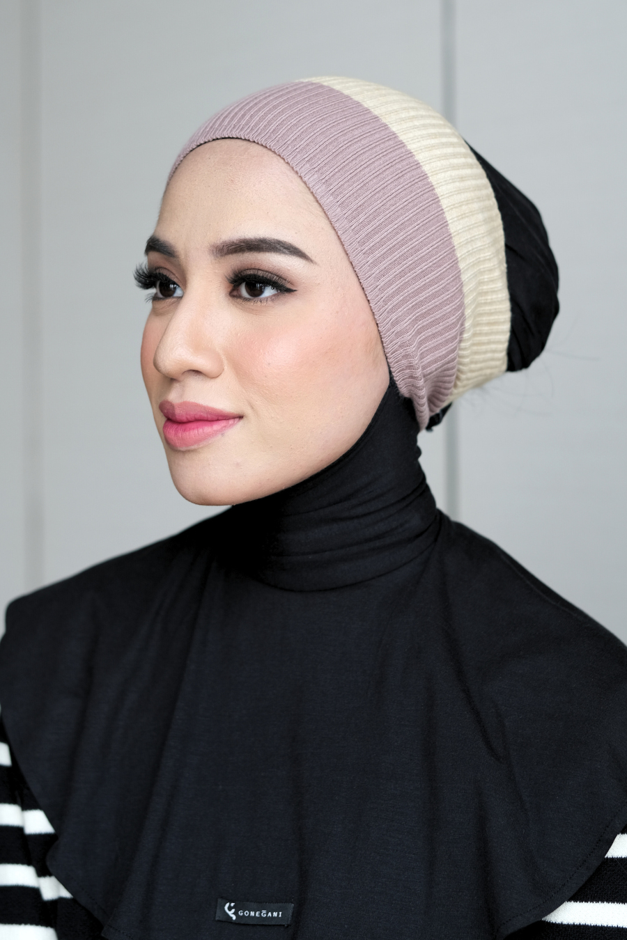 Bandana Rajut - Bandana Bahan Knit Wanita Dua Warna